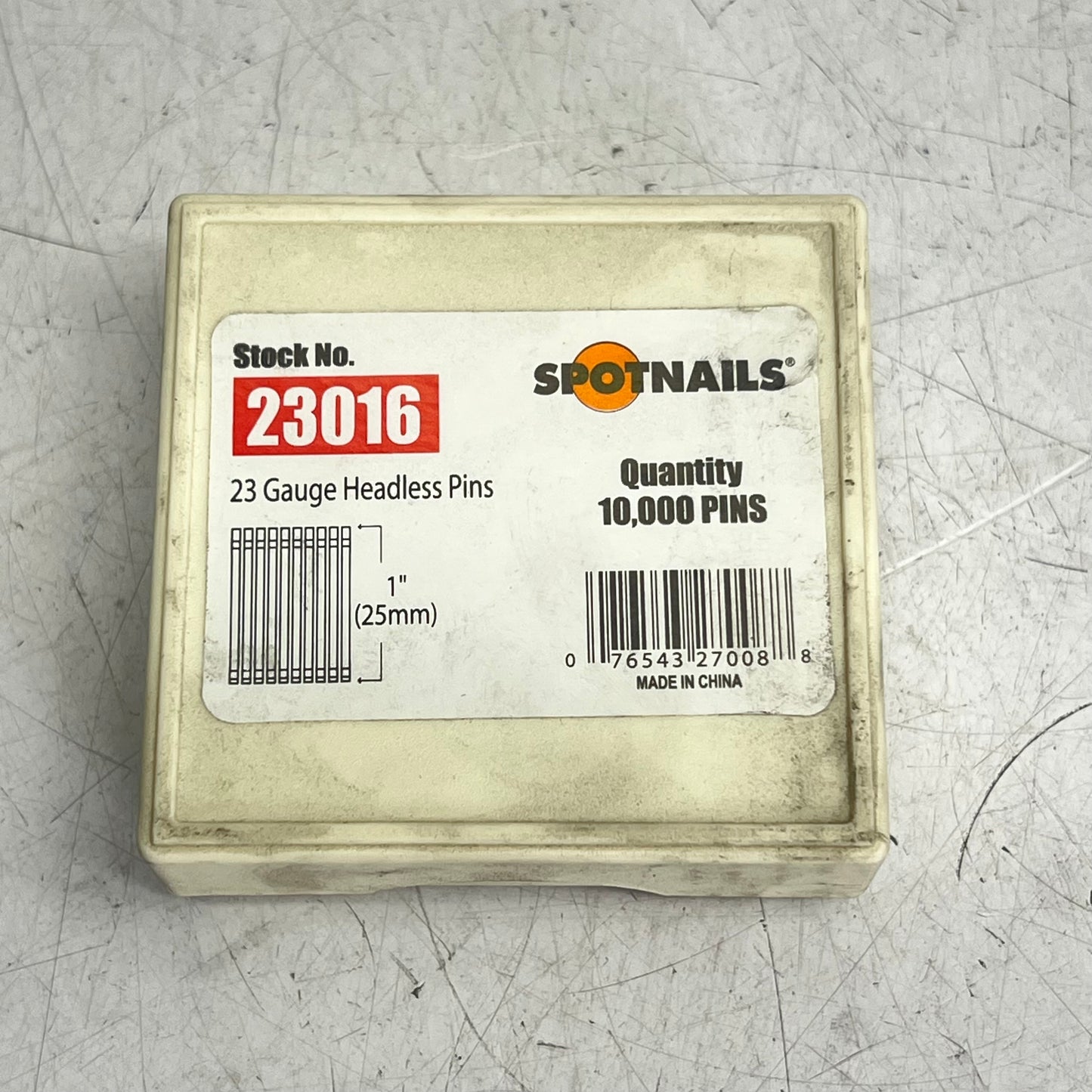 SPOTNAILS (2 PACK, 10,000 EACH) Headless Pin Nails 23 Gauge 1" Galv 23016
