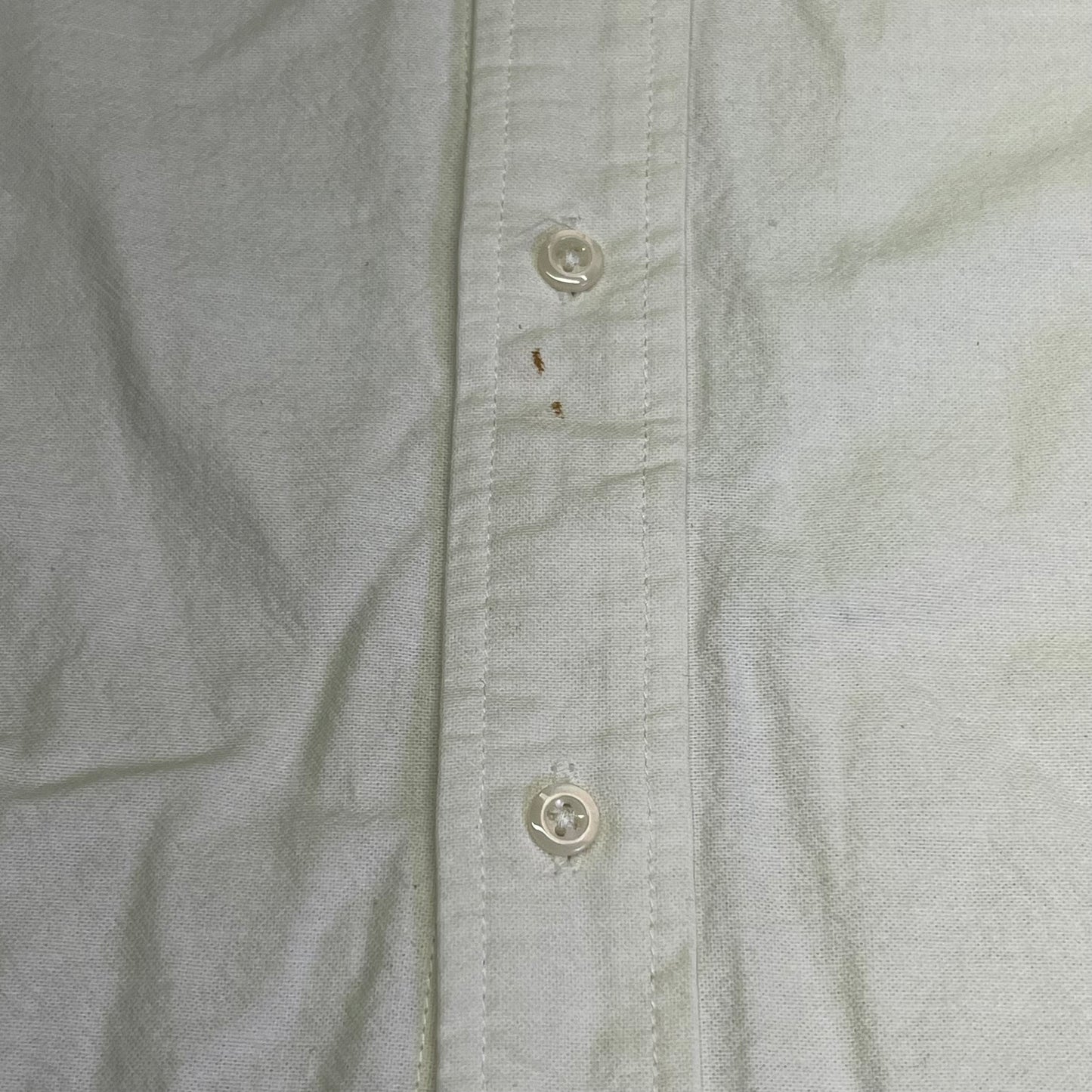 THOM BROWNE 4-Bar Stripe Curved Hem Button Up Shirt Mens Sz 2 White (Pre-Owned)