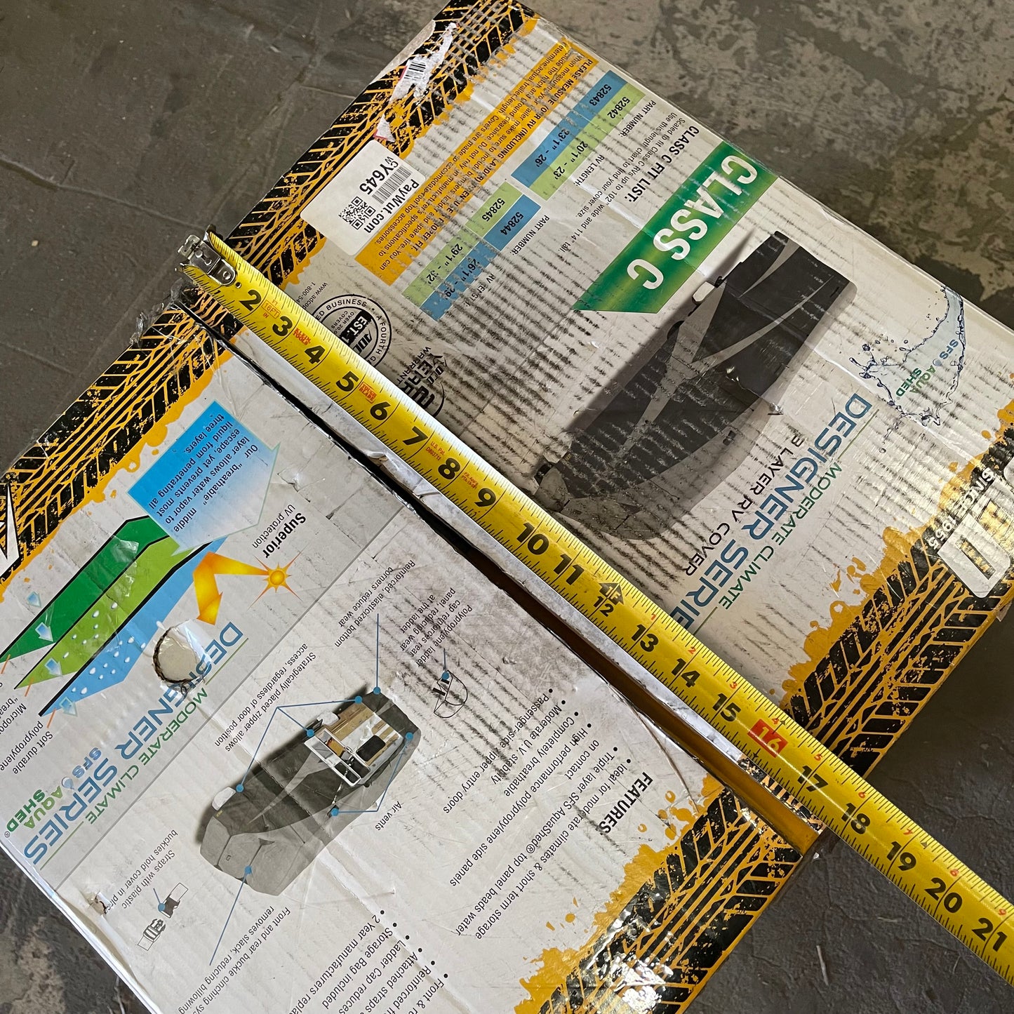 ADCO SFS Aqua Shed Class C 3-Layer RV Cover up to 102" W & 114" T Grey 52845