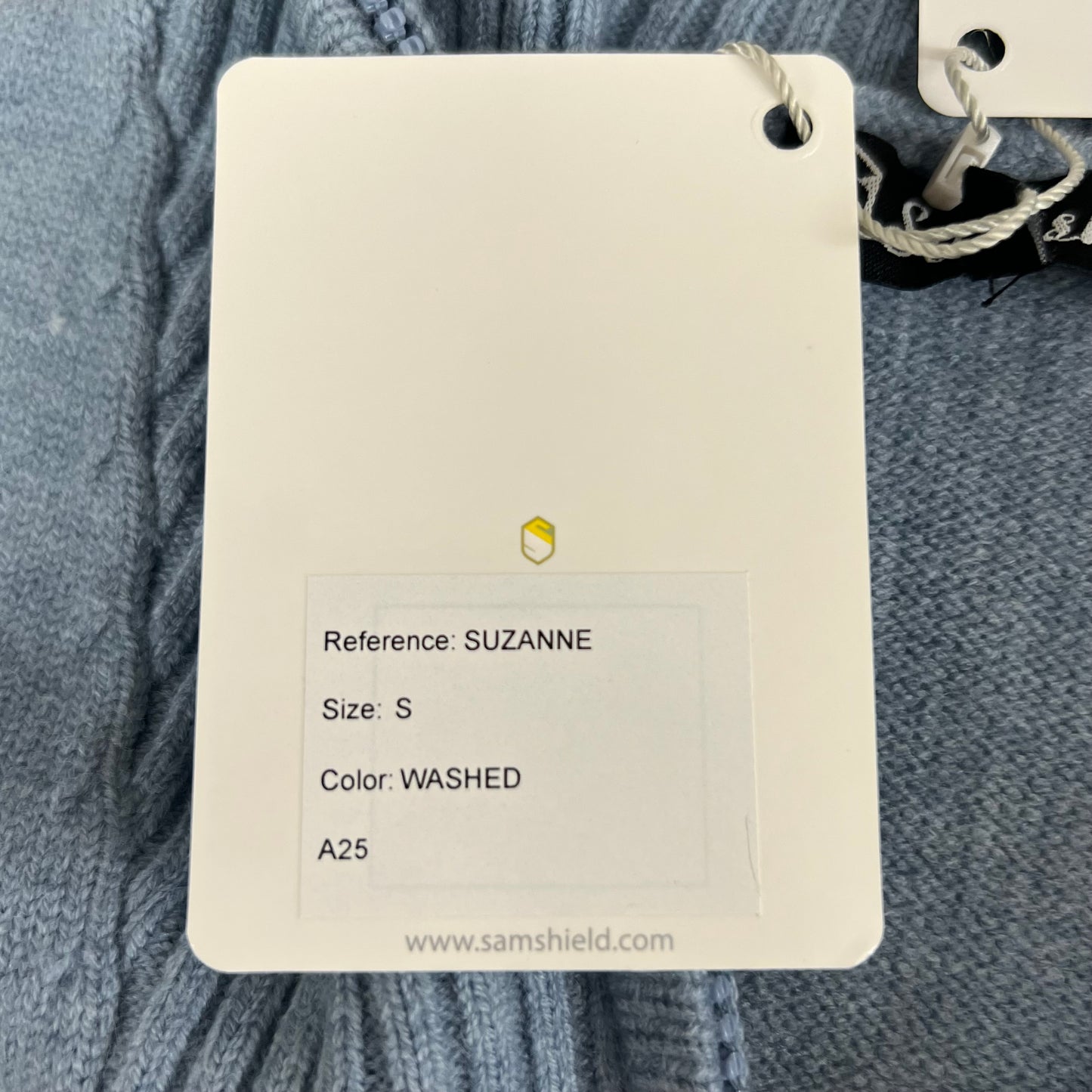 SAMSHIELD Suzanne Equestrian Quarter Zip Sweater Women's Sz S Washed Blue