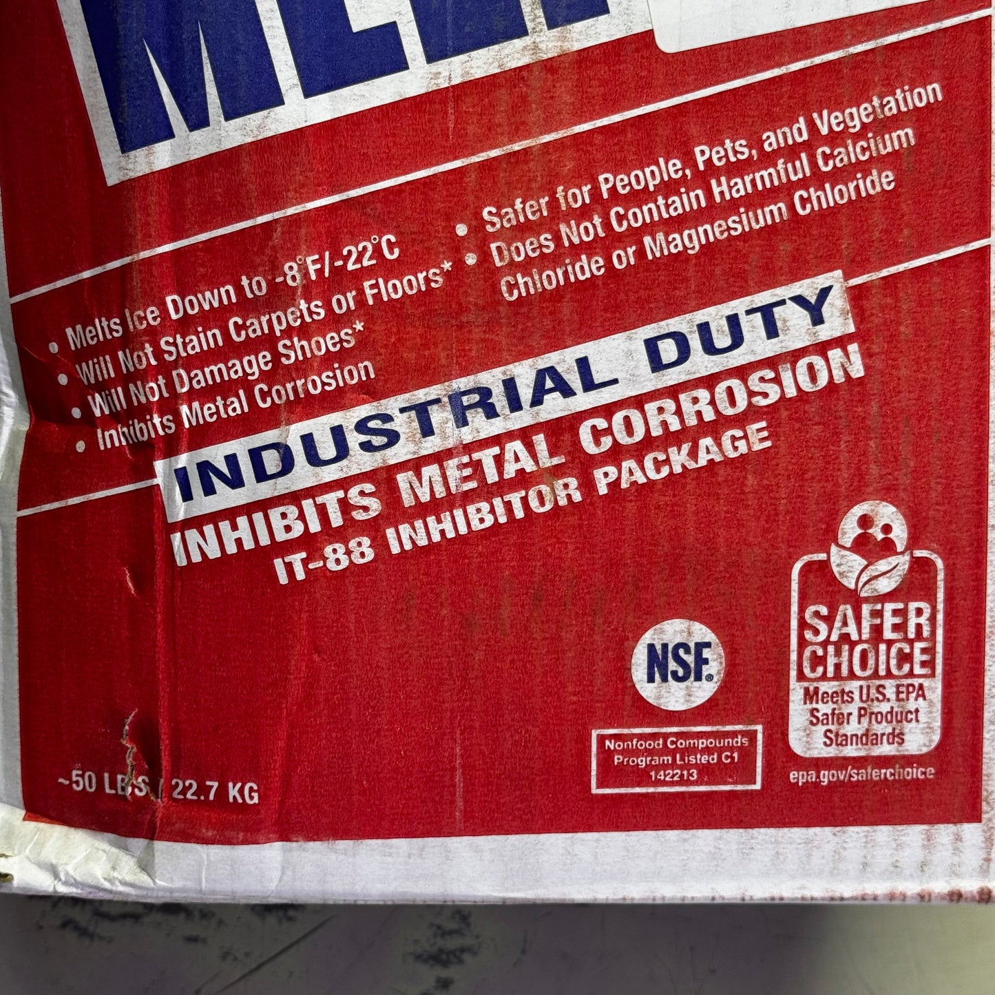 ZA@ ICE MELTER Carton Ice Melt, Granular -8 Degrees F, Blue 50 Lbs Blue 4W973 (New Other, Distressed Box) E