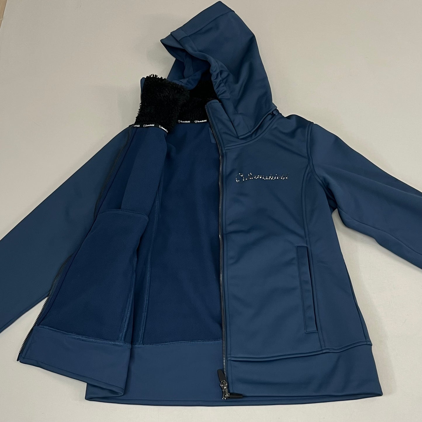 SAMSHIELD Rachel Equestrian Wool Lined Hooded Jacket Women's Sz S Celestial Blue