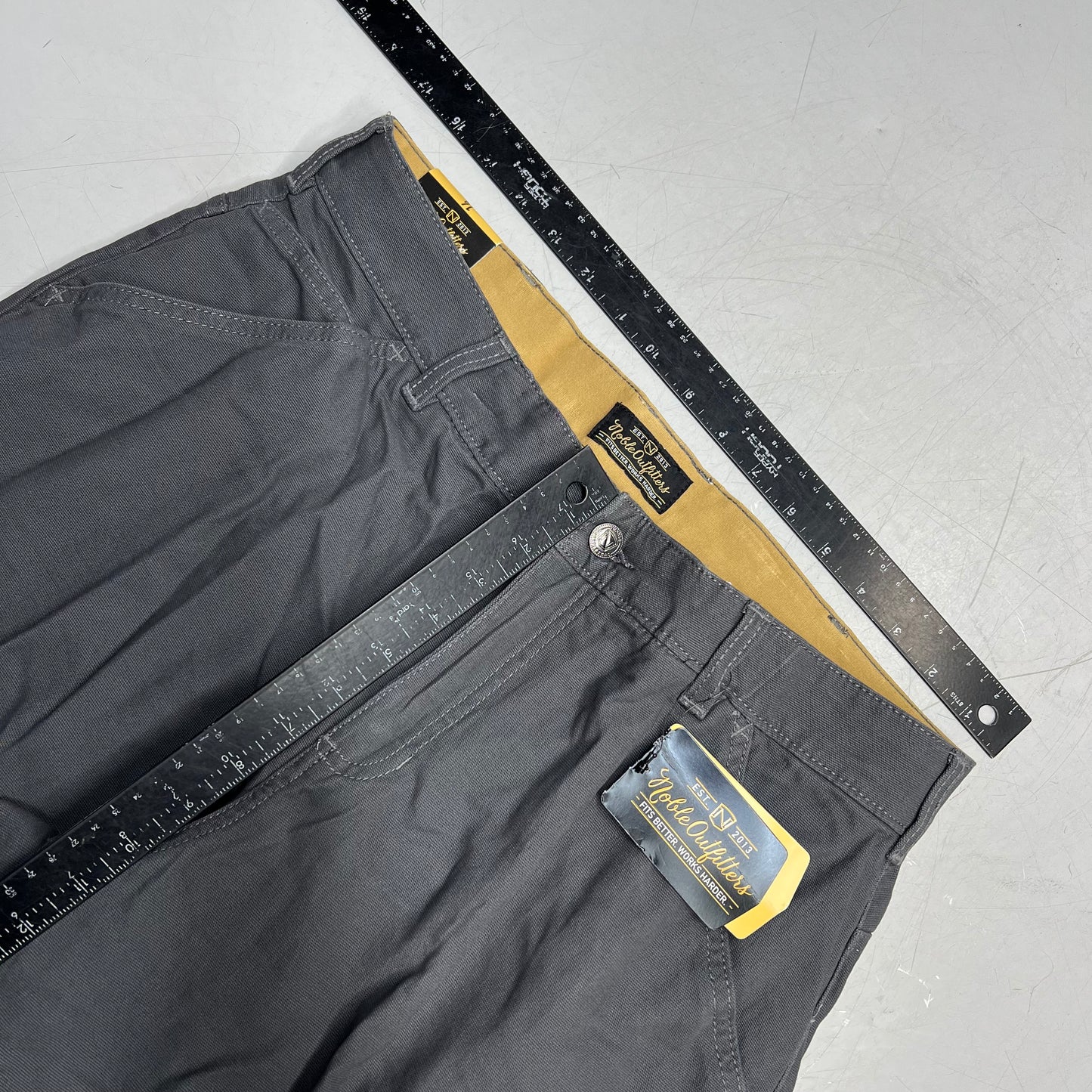 NOBLE OUTFITTERS Tug-Free Stretch Canvas Utility Pant Women's Sz 14 Asphalt 24036