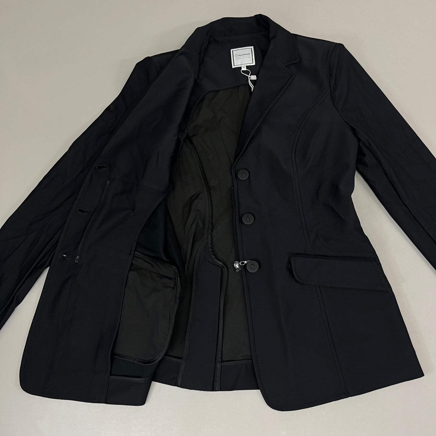 SAMSHIELD Florida Equestrian Riding Jacket Light Women's Sz US 6, UK 8, FR 36 Black