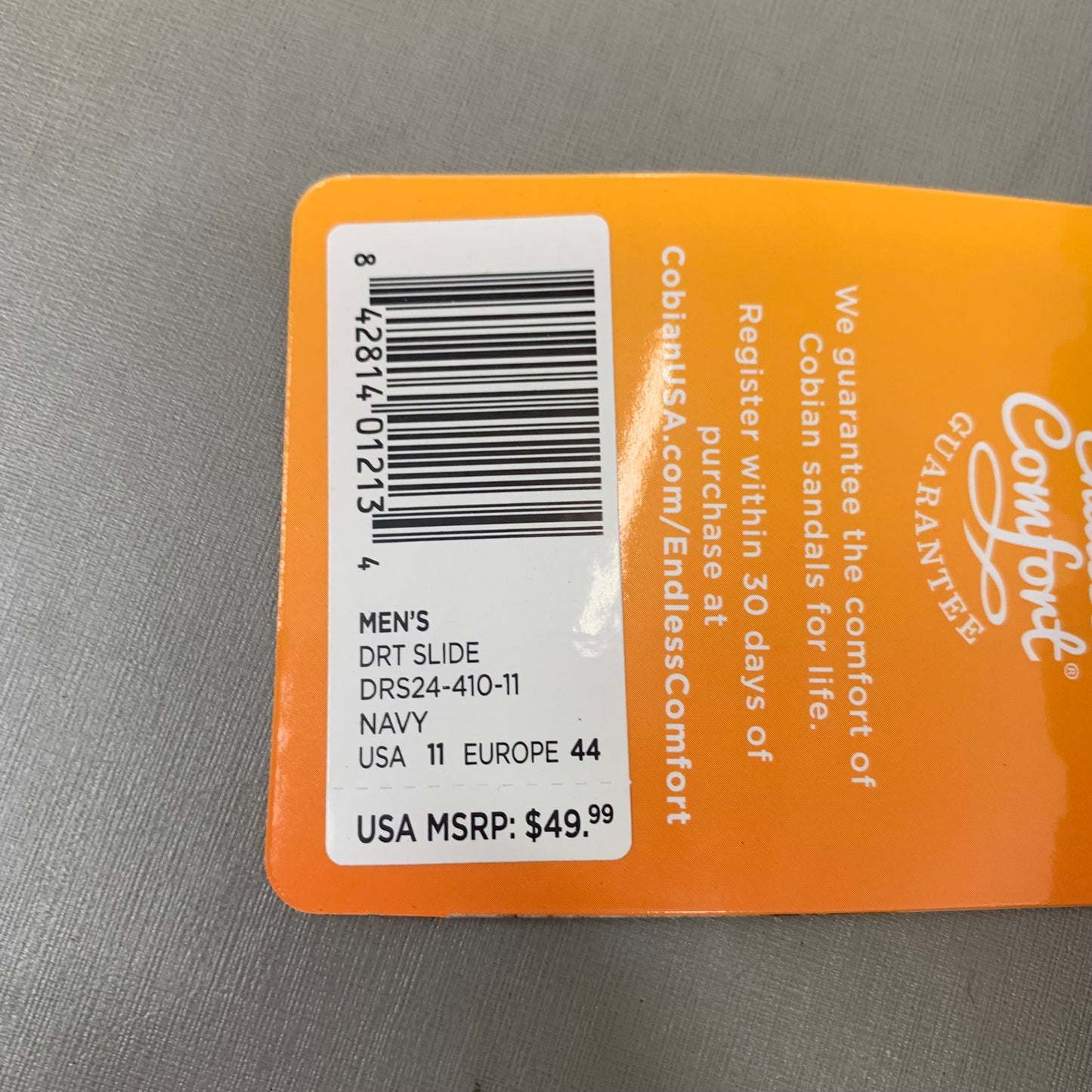 COBIAN DRT Synthetic Leather Strap Slide Sandals Men's Sz 11, 44 EU Navy DRS24-410-11