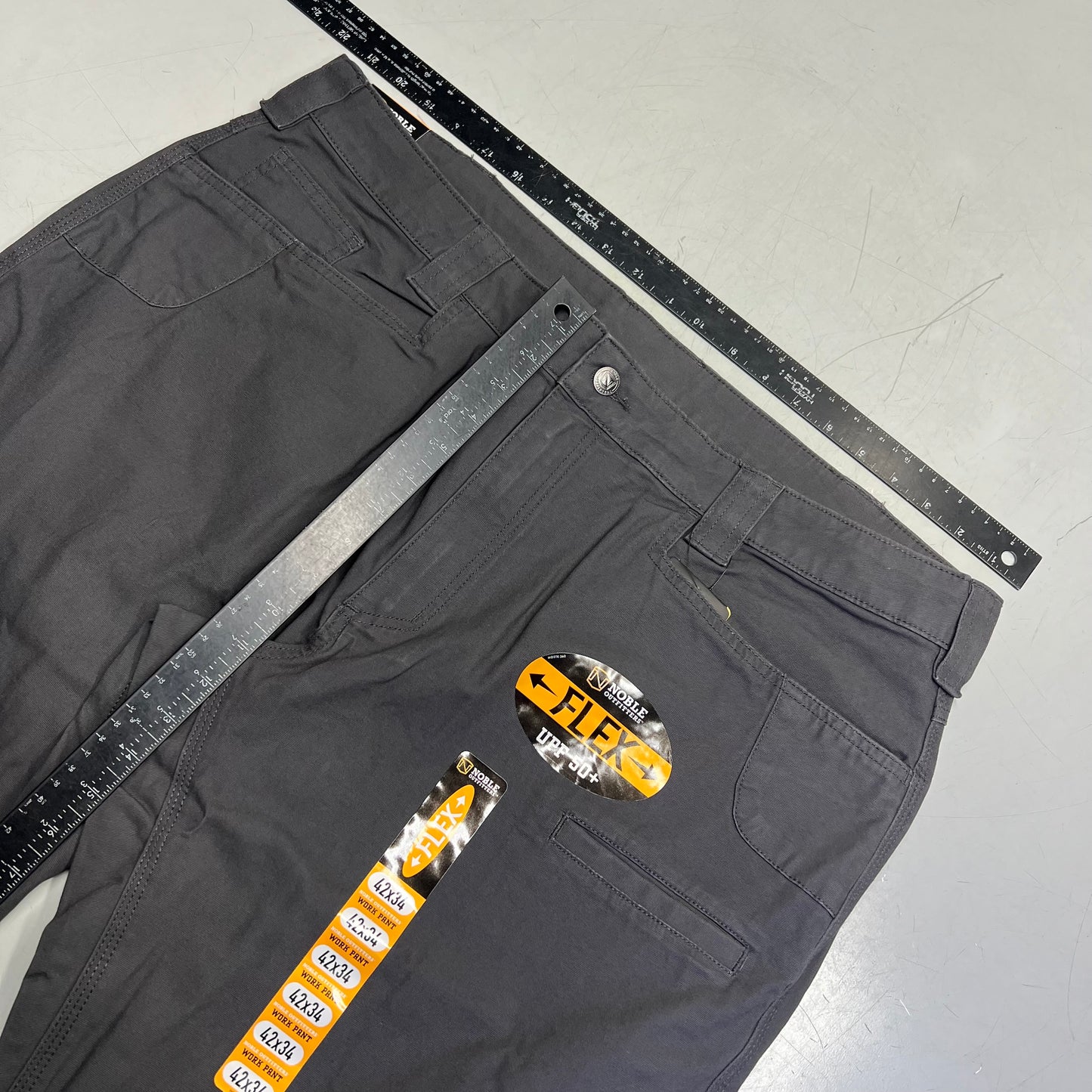 NOBLE OUTFITTERS Flex Stretch Canvas Work Pant Men's Sz 42x34 Asphalt 18425