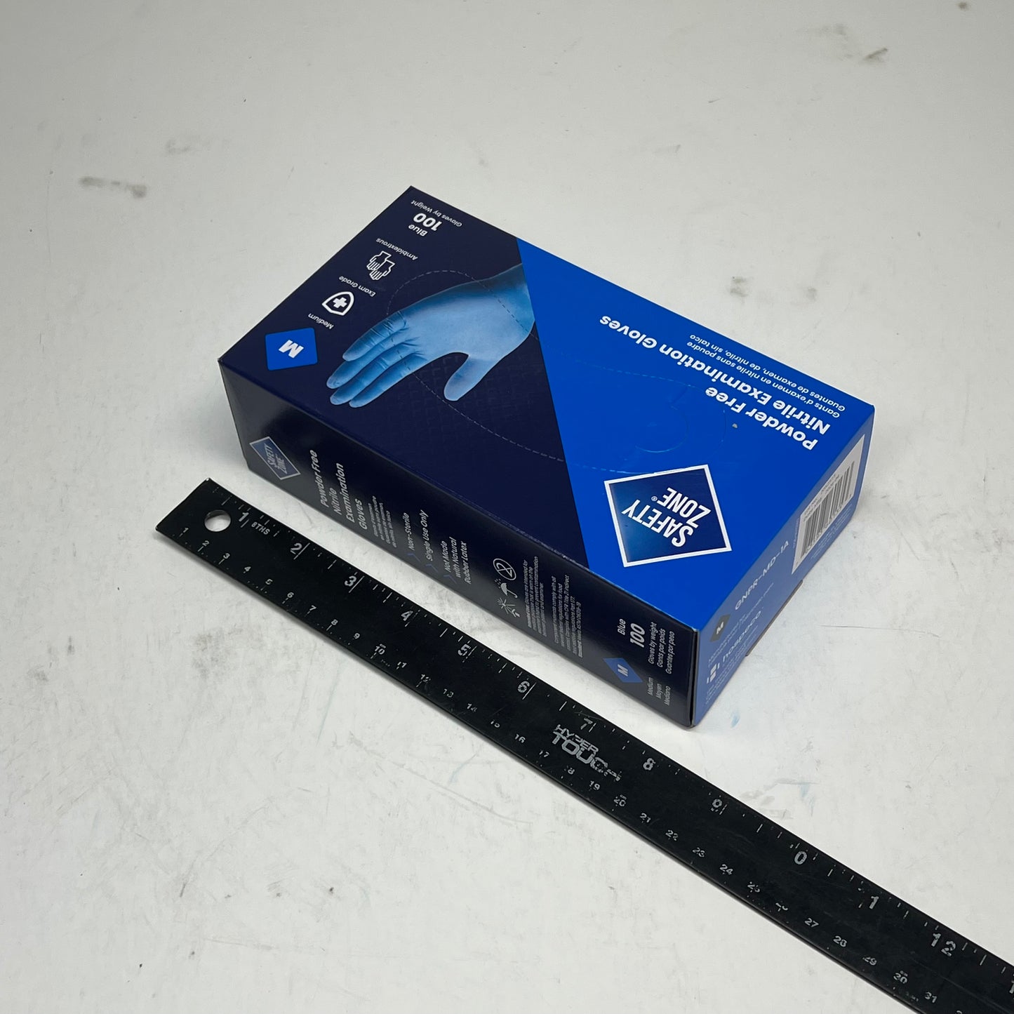 SAFTEY ZONE (1000 PACK) Nitrile Exam Gloves 3.5 Mil Unisex Sz M Blue GNPR-MD-|1A
