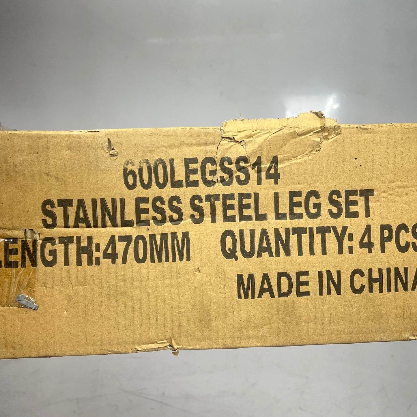 REGENCY Stainless Steel Legs for Sinks 18 1/2" L x 1 5/8" Dia Silver 600LEGSS14