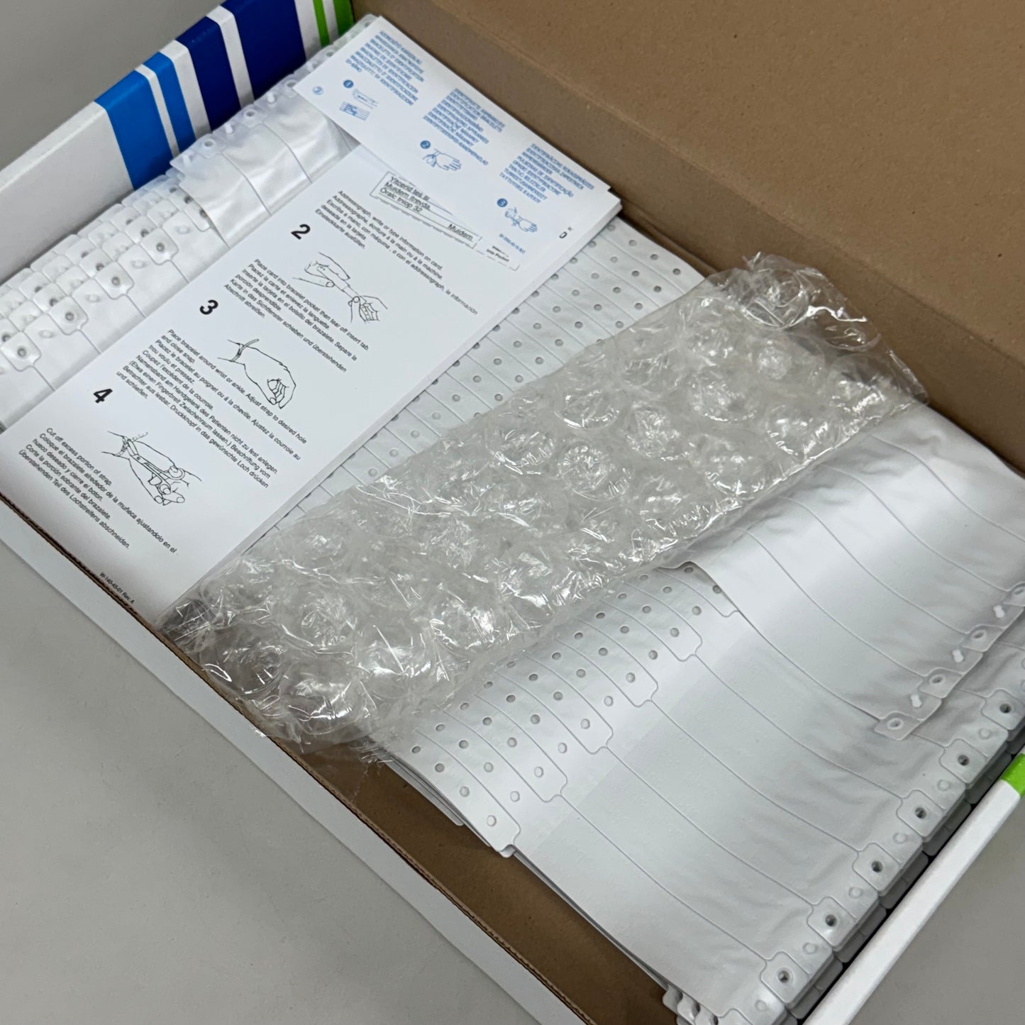 PDC (250 PC) Secureline Bar Code I.D. Insert Wrist Band Bracelets White 940-11-PDJ