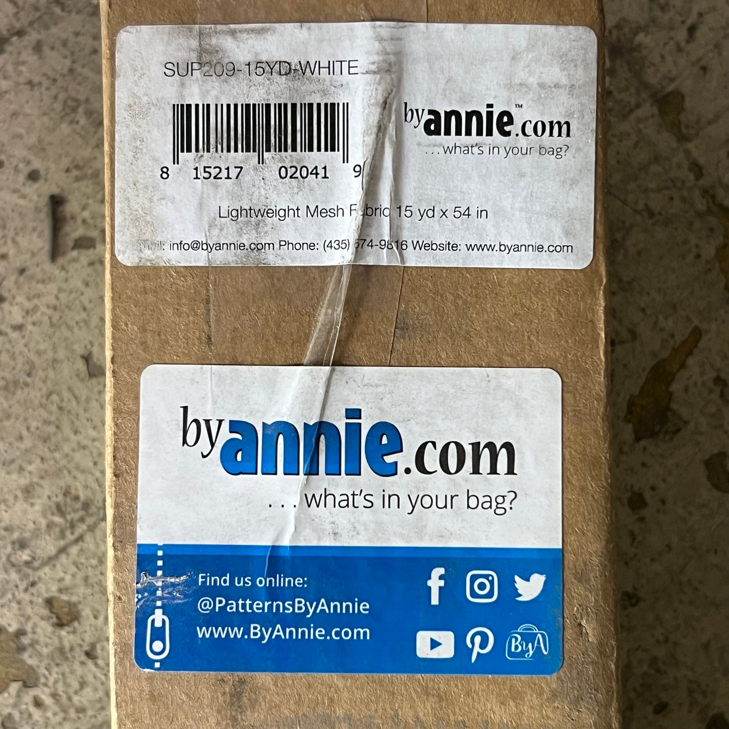 ANNIE Lightweight Mesh Fabric 15 yd x 54" White SUP209-15YD-WHITE