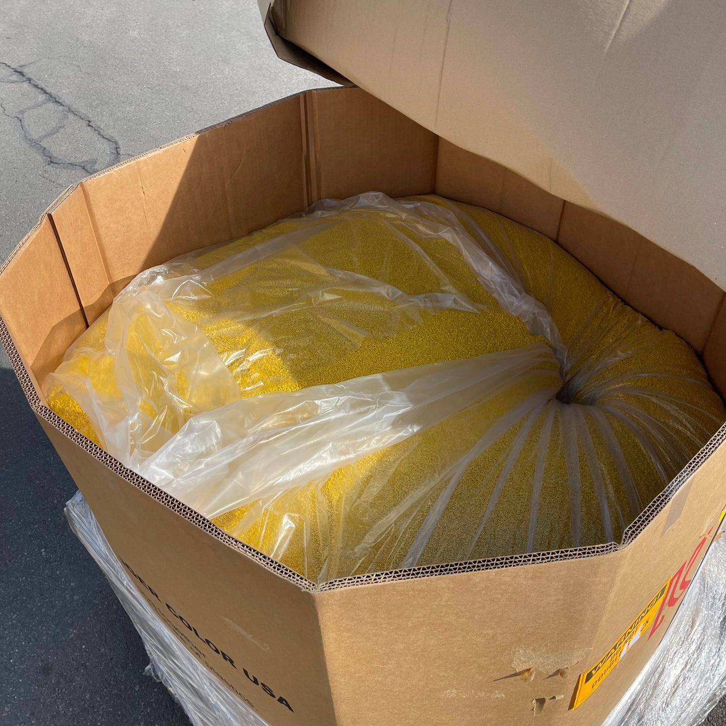 ZA@ Pallet of BADGER COLOR Plastic Resin Pellets Yellow (AS-IS)