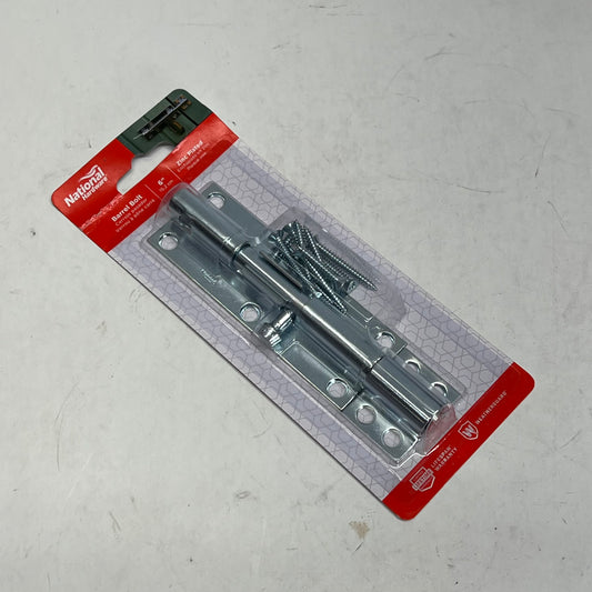 NATIONAL HARDWARE (3 PACK) Barrel Bolt 6" Zinc Plated Silver N162-388