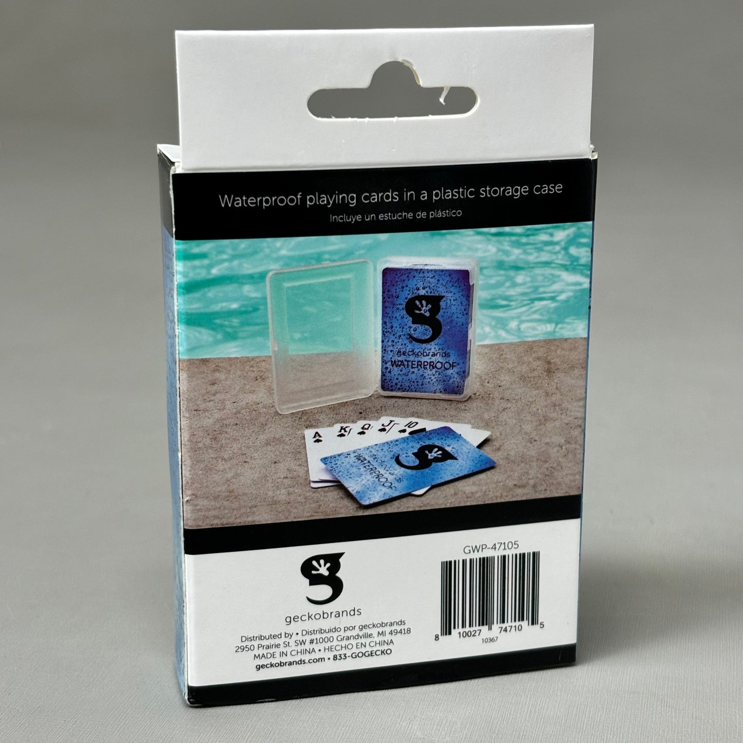 ZA@ GEKO BRANDS Water Proof Playing Cards w/ Plastic Case Standard Deck E