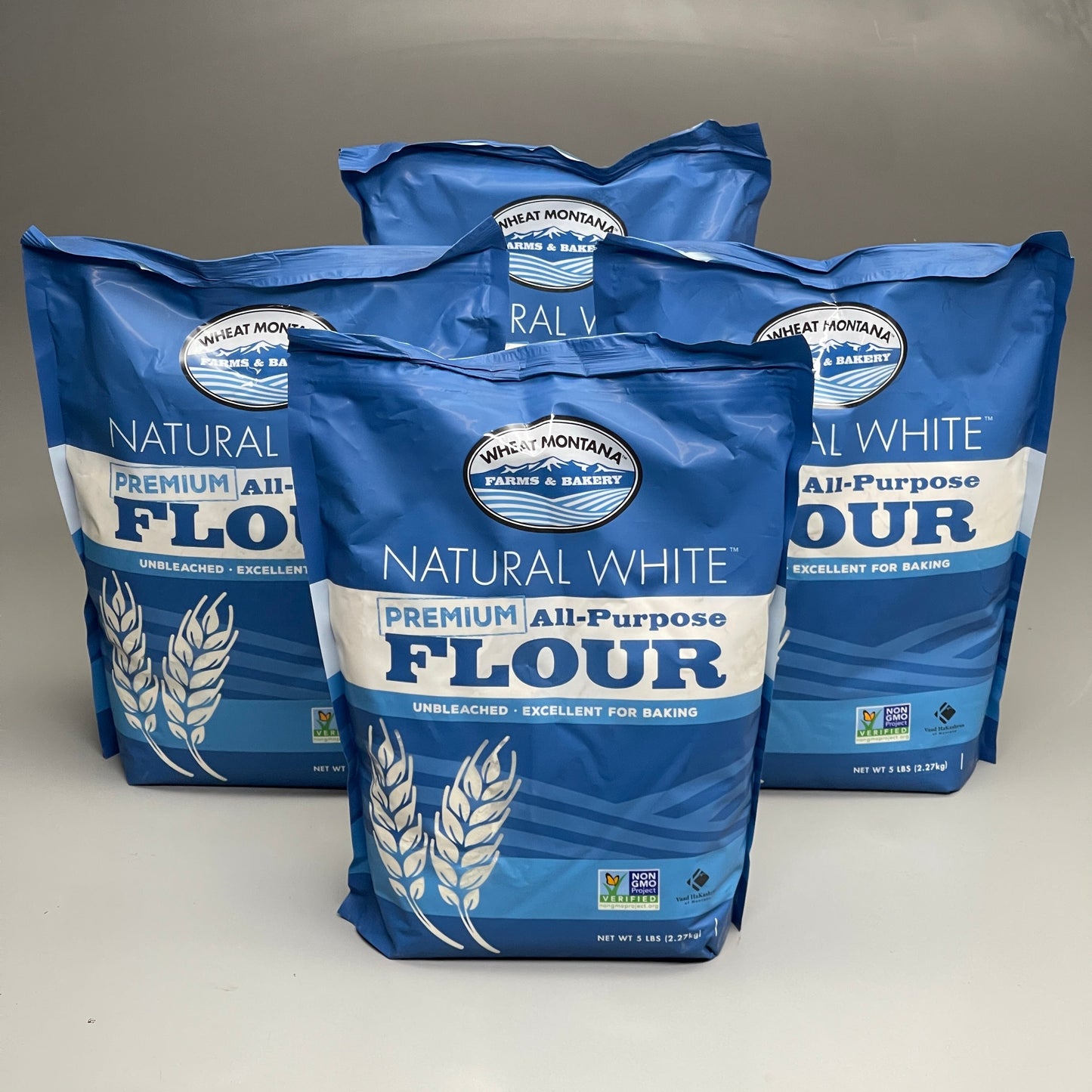 ZA@ WHEAT MONTANA BAKERY (4 PACK, 5 lbs Each) Premium All-Purpose Natural White Flour BB 04/25 D