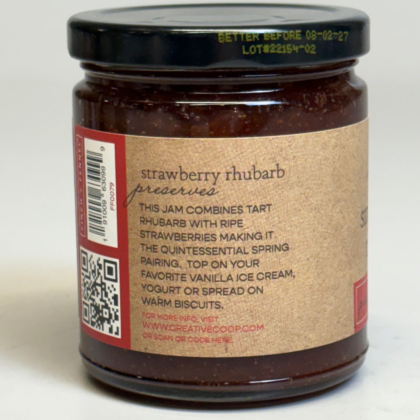 ZA@ FINCH + FENNEL (6 Pack) Strawberry Rhubarb Dip/Spread 9 oz BB 08/27 C