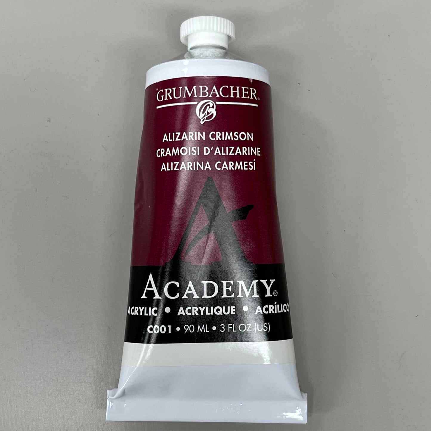 GRUMBACHER 3-PACK! Academy Acrylic Paint Alizarin Crimson 3 fl oz / 90 ml C001 (New)