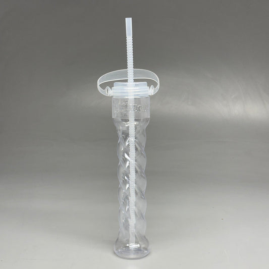 ZA@ WHIRLEY (40 Pack) Icee Mix It Up Cups w/ Lid, Straw, & Handle Clear 200027462