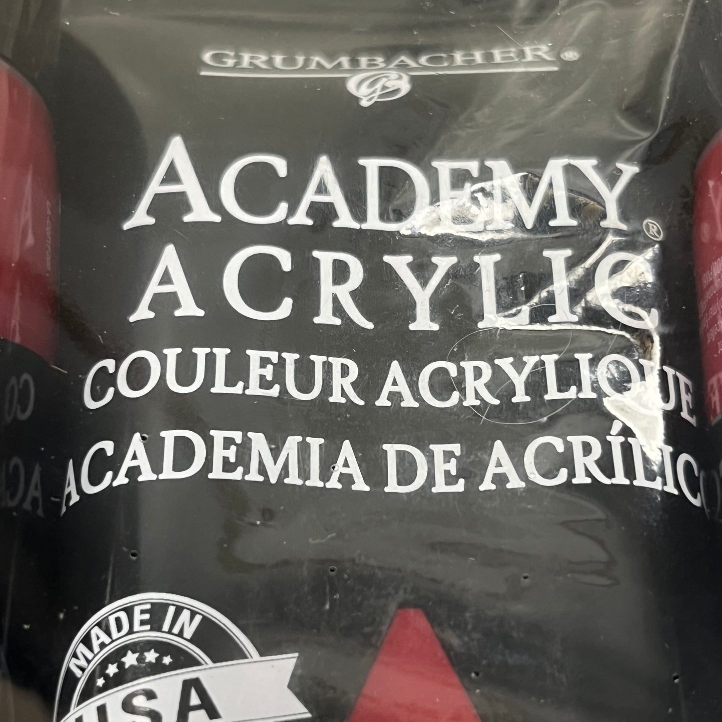 GRUMBACHER 3-PACK! Academy Acrylic Alizarin Crimson 6.76 fl oz/200 ml C001P200 (New)