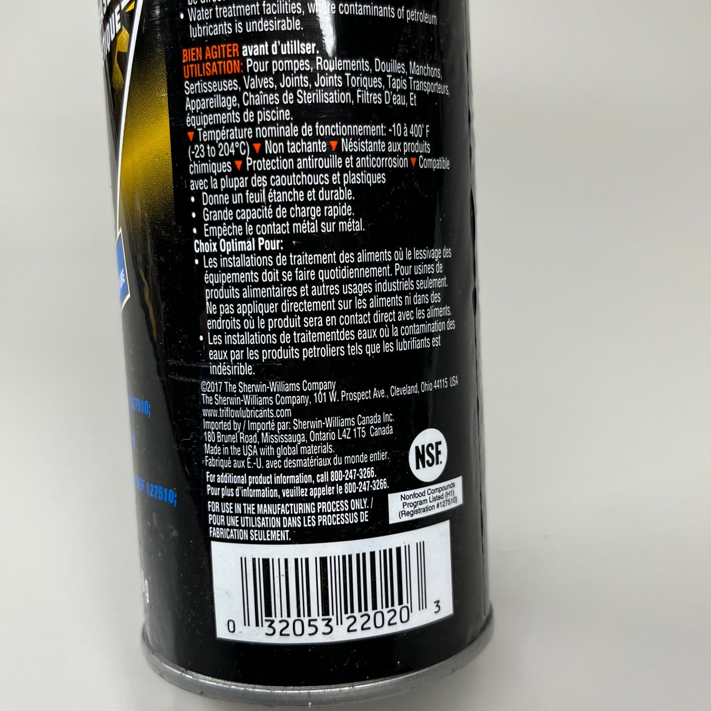 TRI-FLOW Food Grade Synthetic Grease Aerosol 11.25 oz Black TF220201 (New)