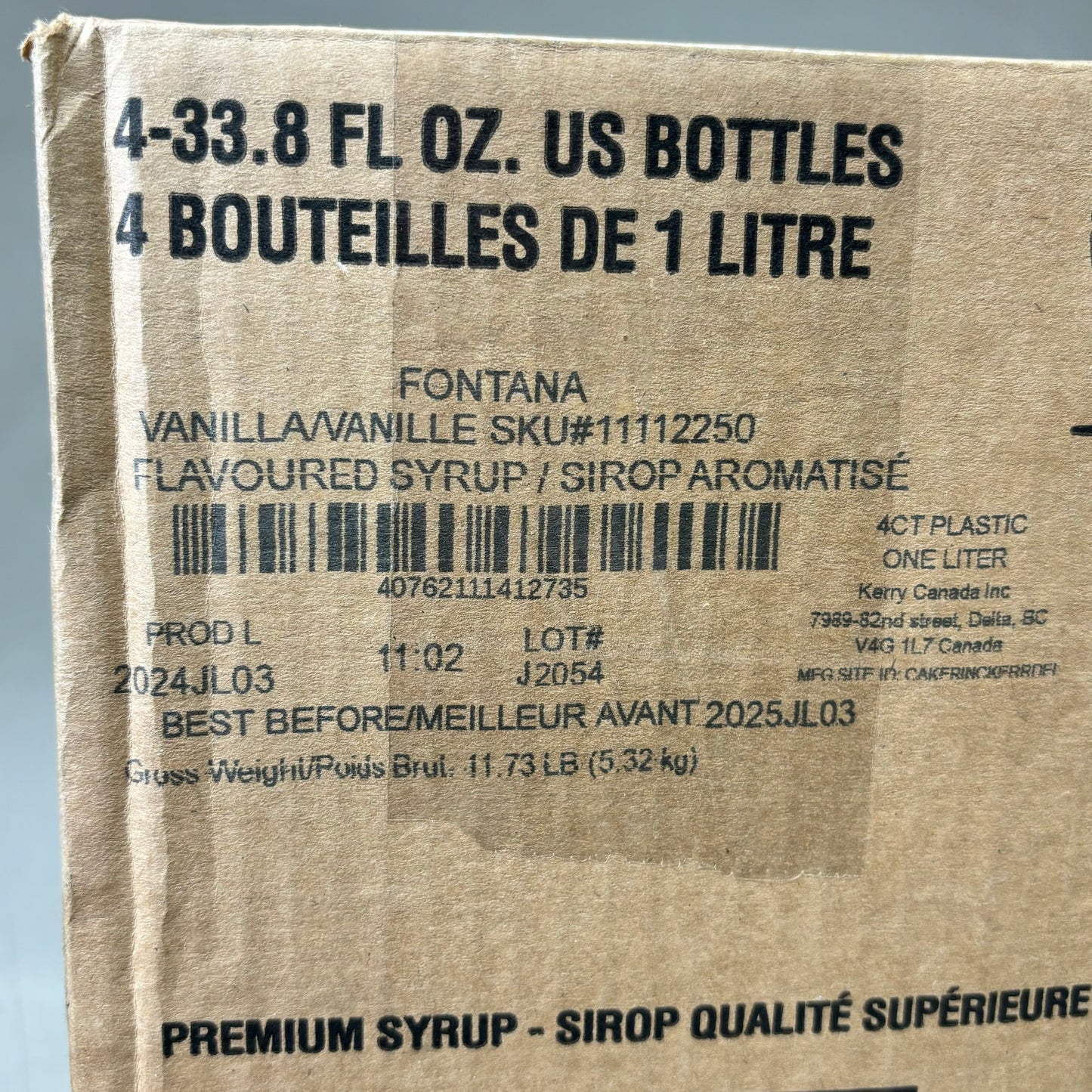 STARBUCKS (4 PACK!) Fontana Vanilla Flavored Syrup 33.8 fl oz/bottle BB: 07/2025