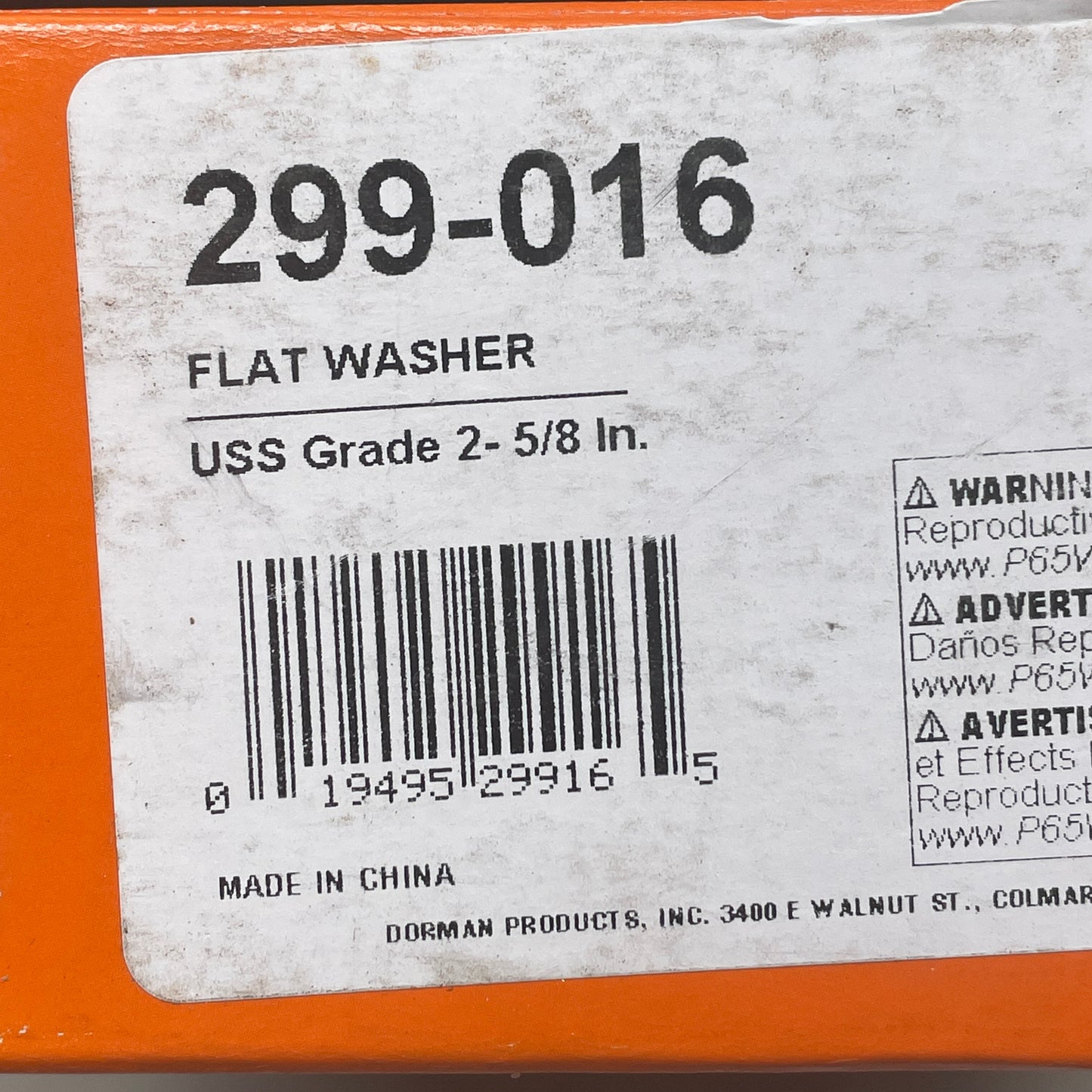 DORMAN (Box of 50) Flat Washers 299-016