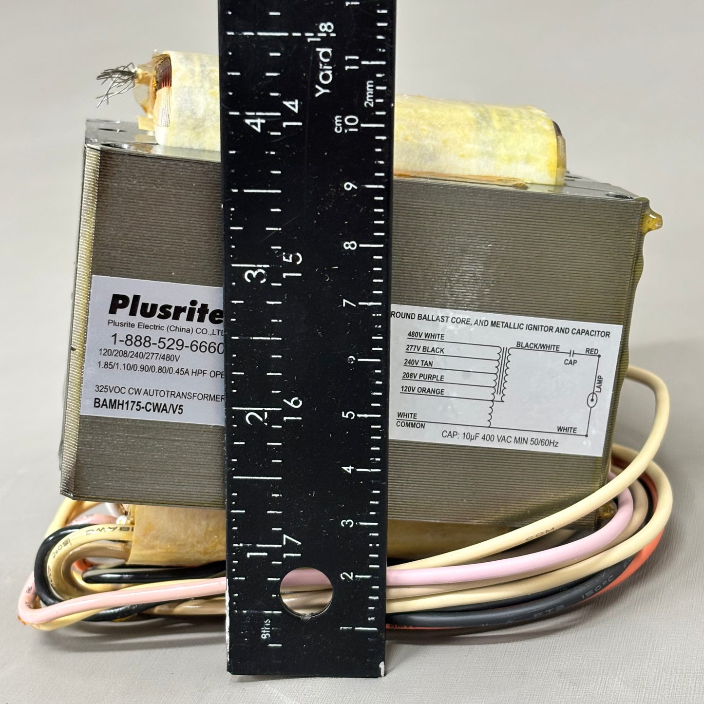 PLUSRITE Probe Start Metal Halide Ballast Kit 175 Watt M57 5 Tap BAMH175-CWA/V5