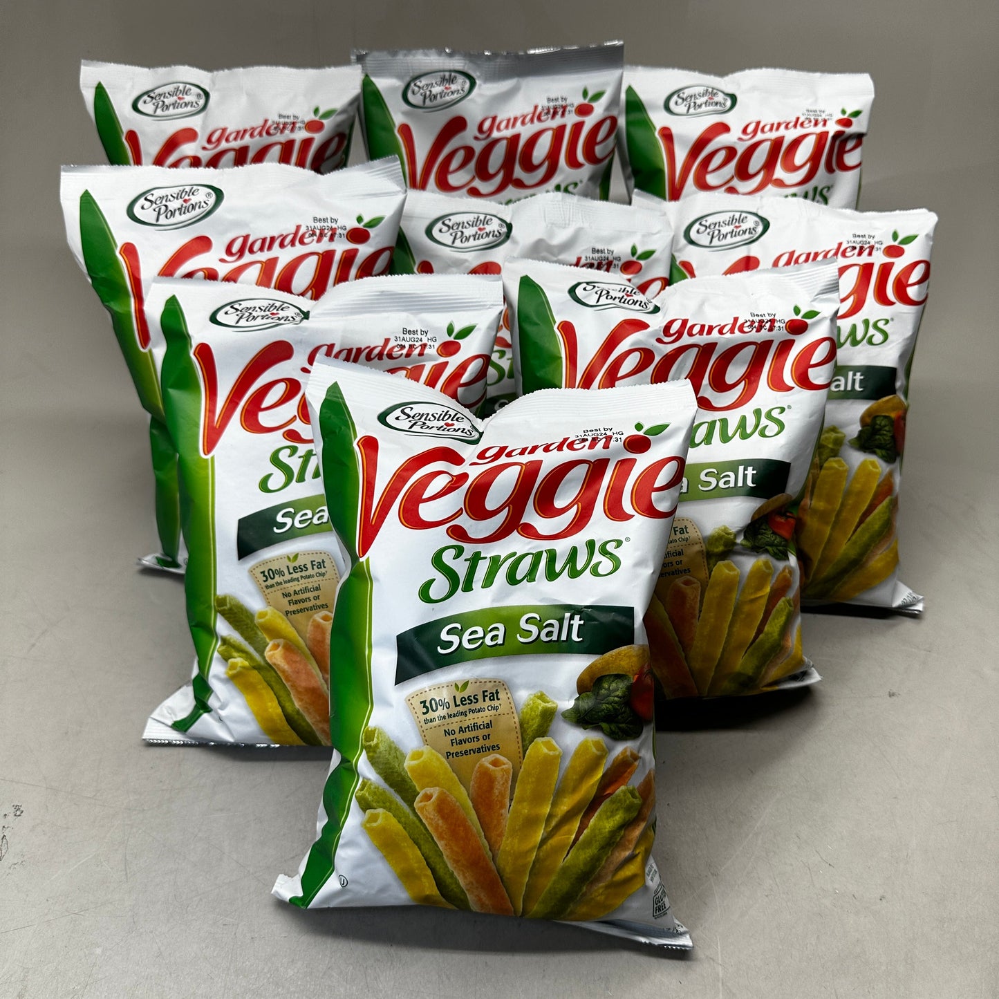 ZA@ SENSIBLE PORTIONS 9 PK! Garden Veggie Straws 5oz Bags BB 08/24 F