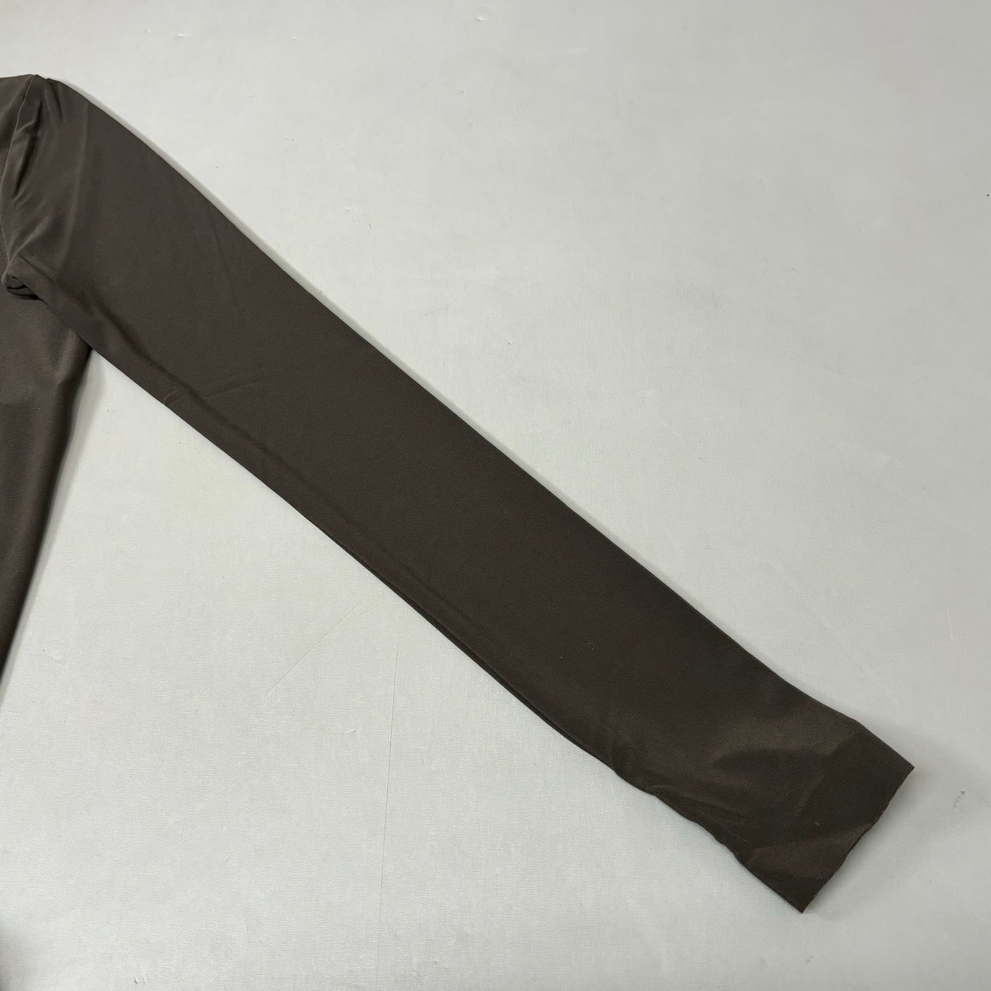 NORMA KAMALI Slim Fit Turtleneck Catsuit w/ Footsie Women's Sz XL/42 Chocolate