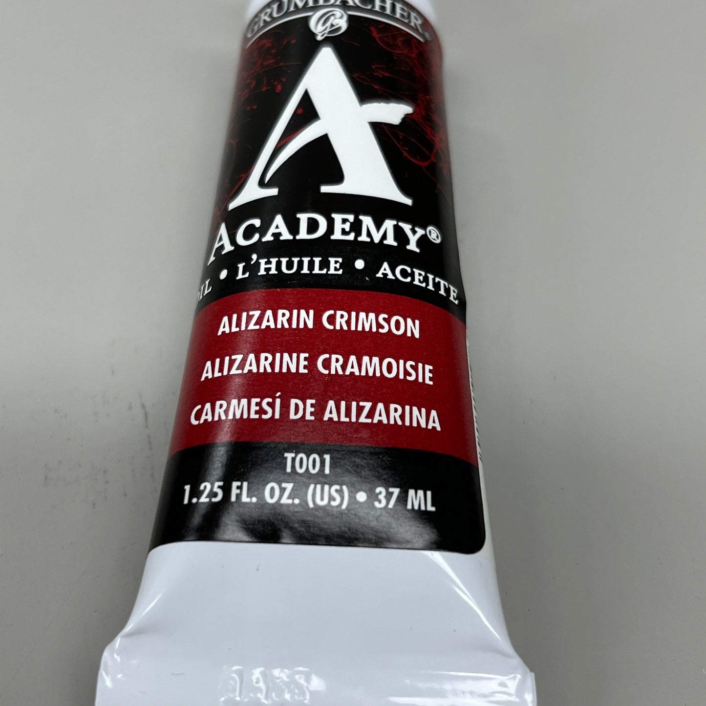 GRUMBACHER 3-PACK! Oil Paint Alizarin Crimson 1.25 fl oz / 37 ml T001 (New)
