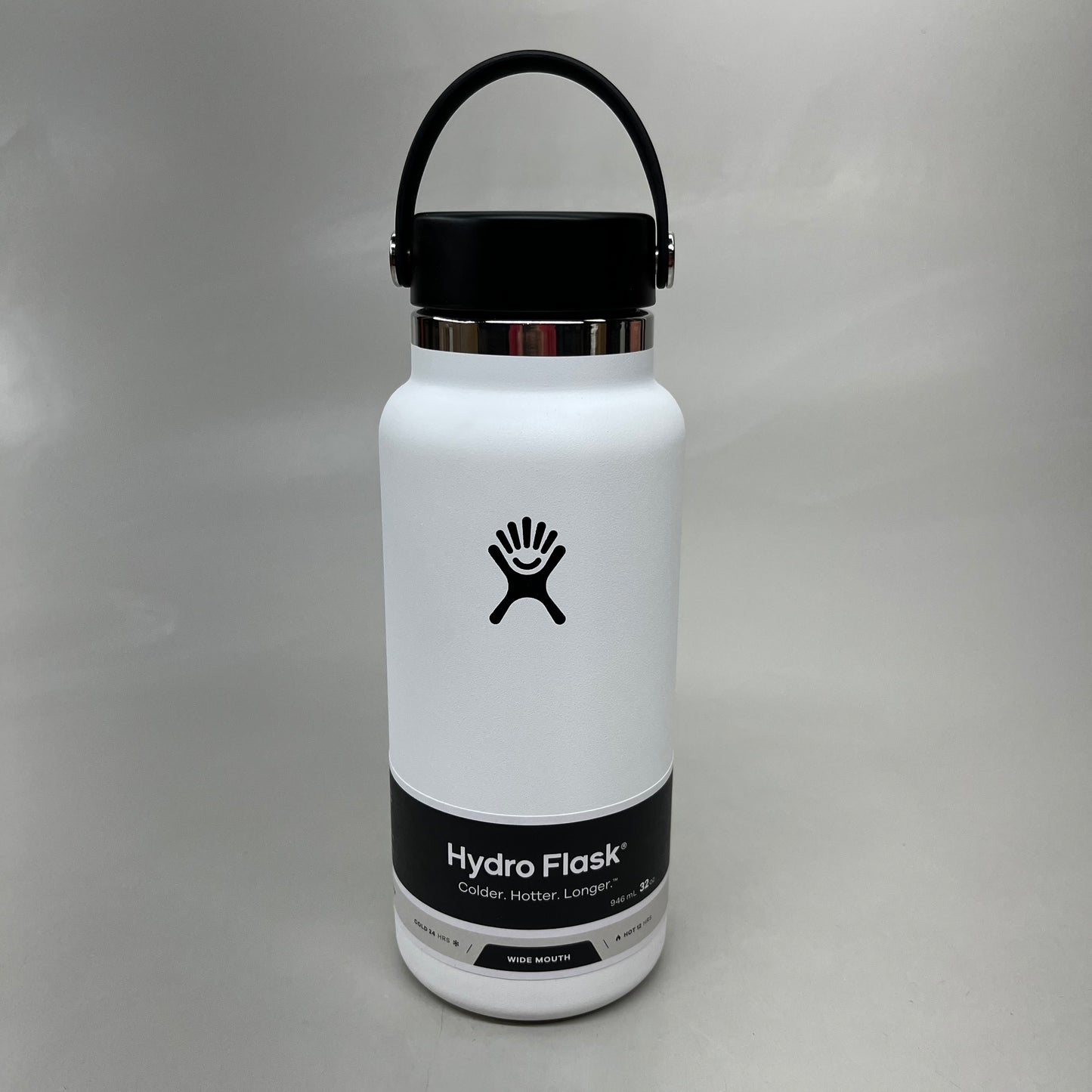 HYDROFLASK Wide Mouth Flex Cap Pro-Grade Stainless Steel White 32 oz W32BTS110