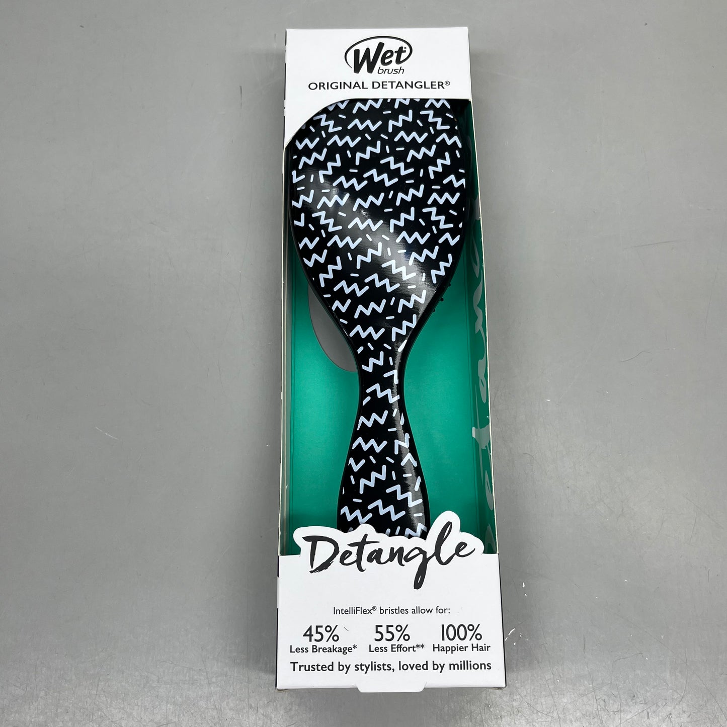 WET BRUSH (2-PACK!) Original Detangler Squiggle Assortment Black GYZWR830HIPS