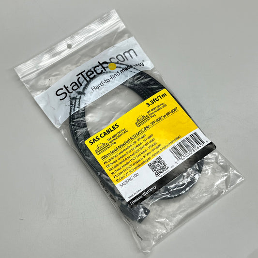 STARTECH.COM 100cm Serial Attached SCSI SAS Cable 3.3ft/1m Black SAS8787100