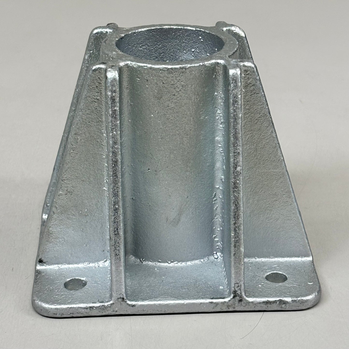 VESTIL (2 PACK) Steel Pipe Safety Railing Cast Steel 5"x4" w/ 2" Socket Hole Silver