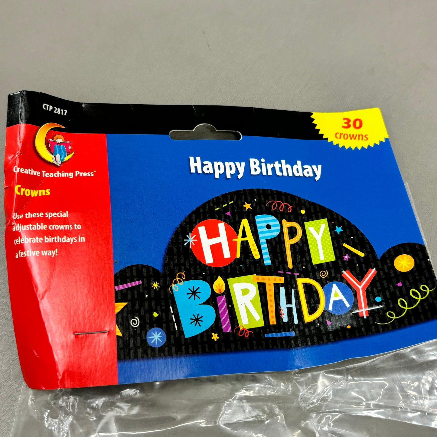 ZA@ CREATIVE TEACHING PRESS (30 PACKS) Happy Birthday Crowns Party Supplies 24" 2817 As-is D