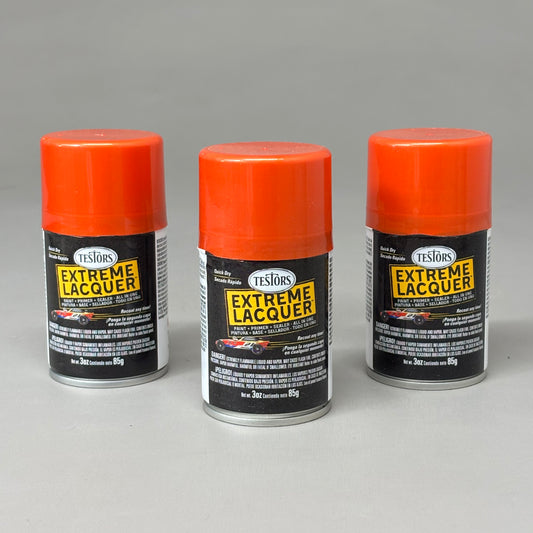 RUSTOLEUM (3 PACK) Lacquer Spray Paint One Coat Flaming Orange 3oz TES1840M