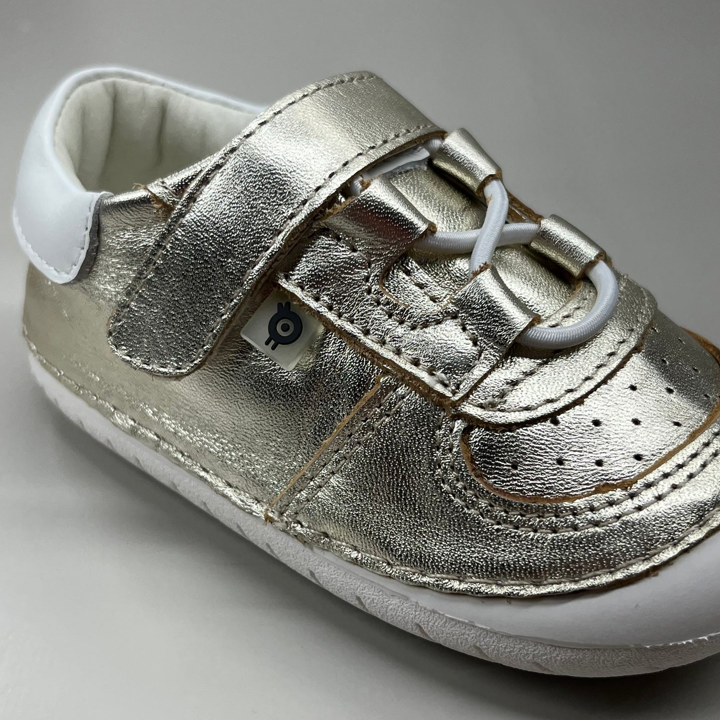 OLD SOLES Baby Rebel Pave Leather Shoe Sz 22 US 6 Gold/White #4090