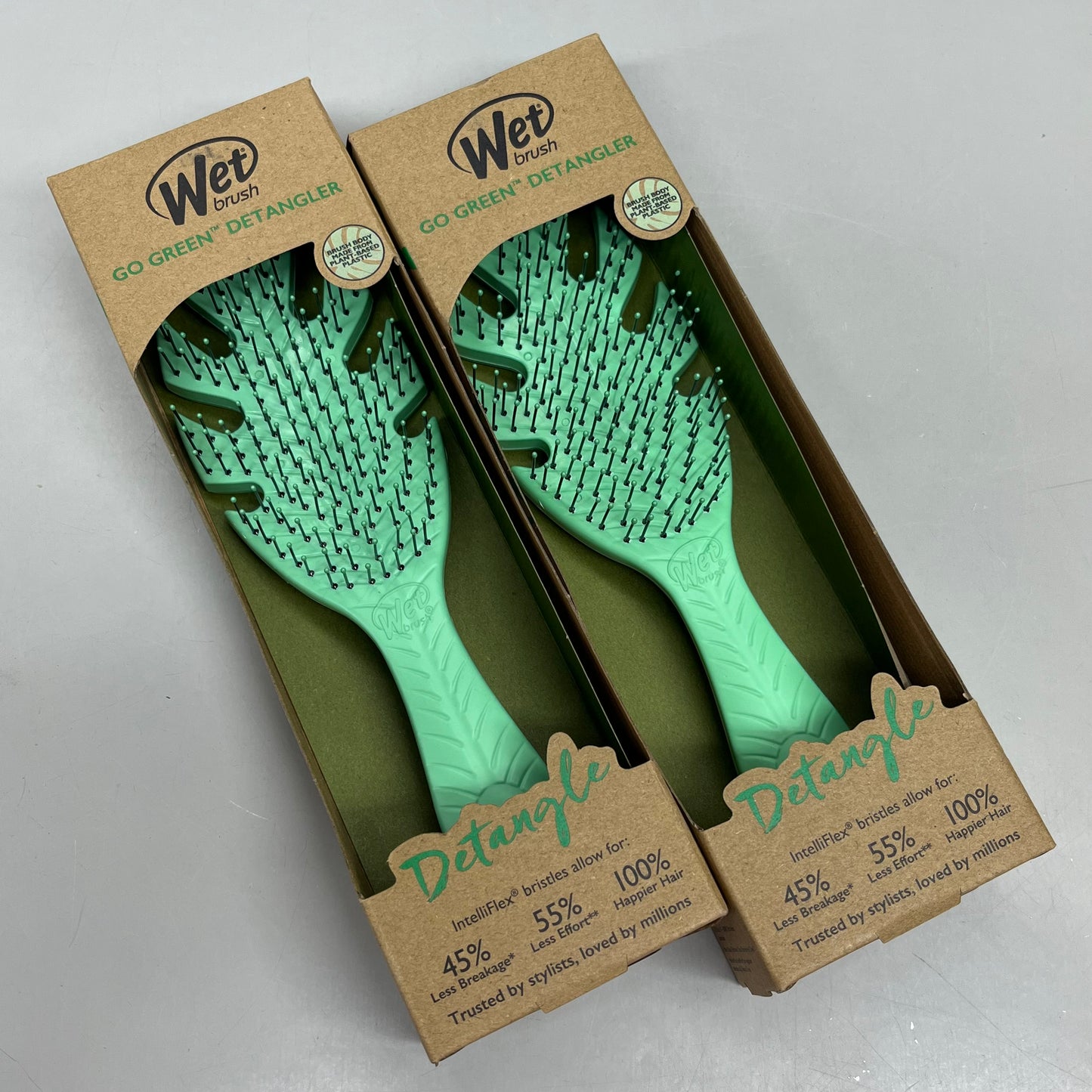 WET BRUSH (2 PACK) Go Green Detangler Brush Green GYBIO830ASST