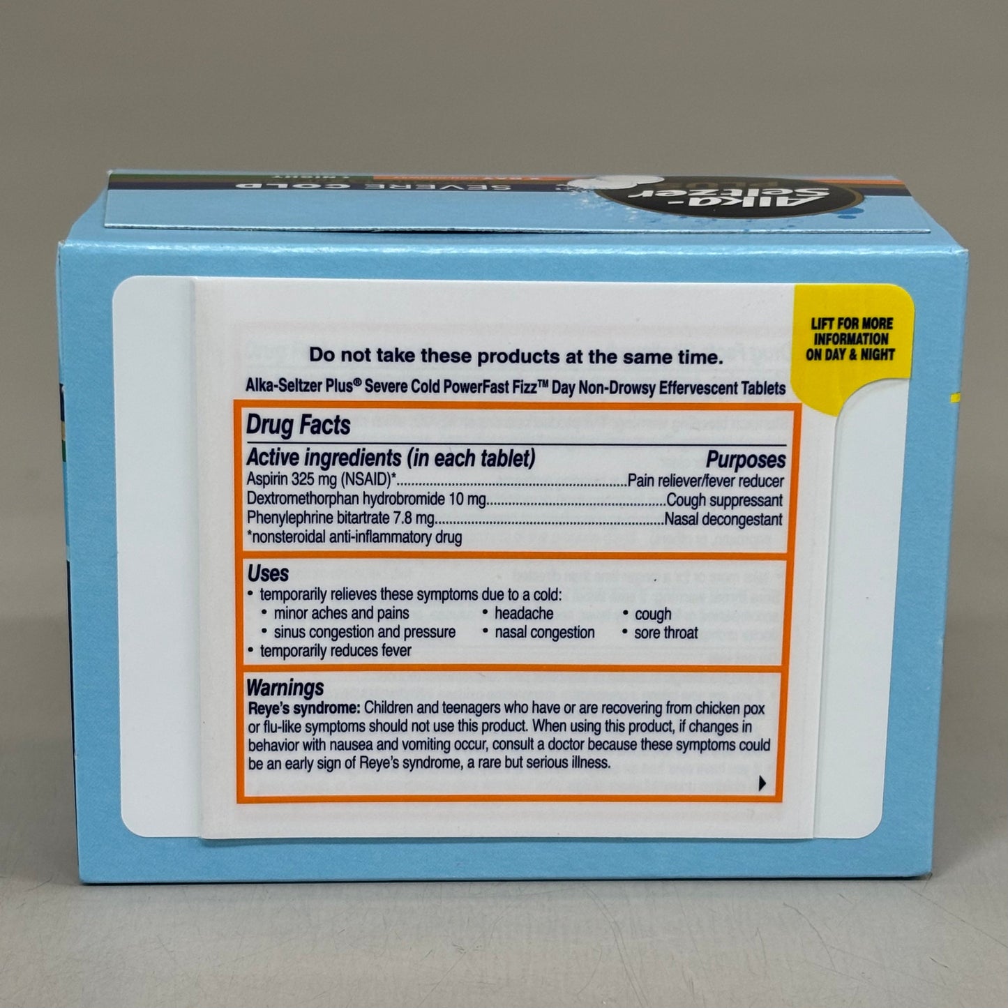 ZA@ ALKA-SELTSER PLUS (2 PACK, 24 TABLETS EACH) Severe Cold 16 Day + 8 Night Tabs BB 03/26 A