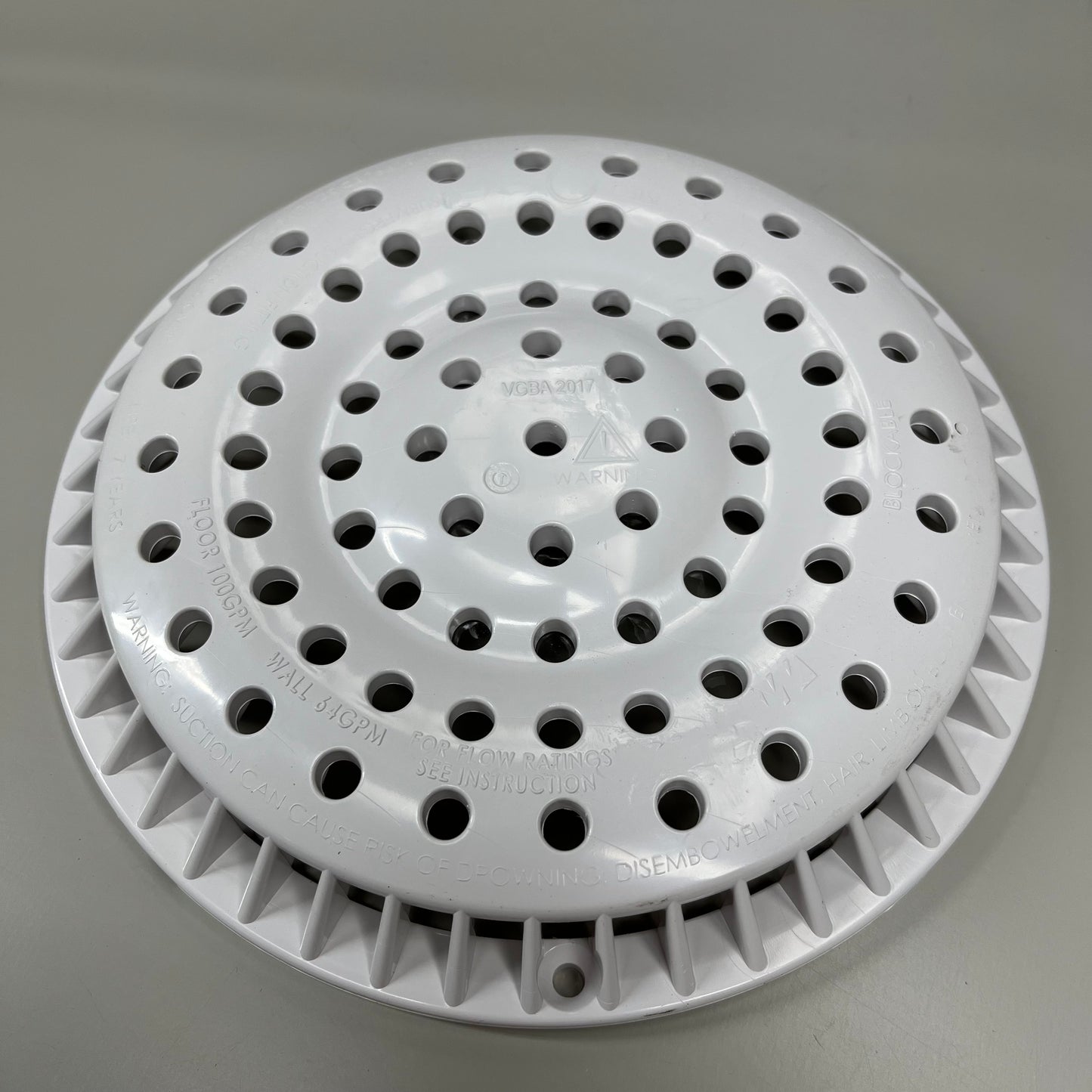 WATERWAY Anti-Vortex Main Drain White 2" x 2" S 640-231xV (New)