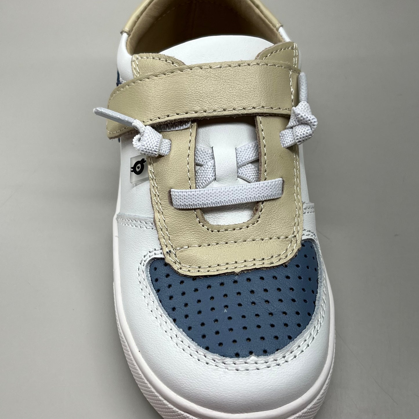 OLD SOLES Runsky Sneakers Leather Shoe Kid’s Sz 29 US 12 Cream/Indigo/Snow #6135