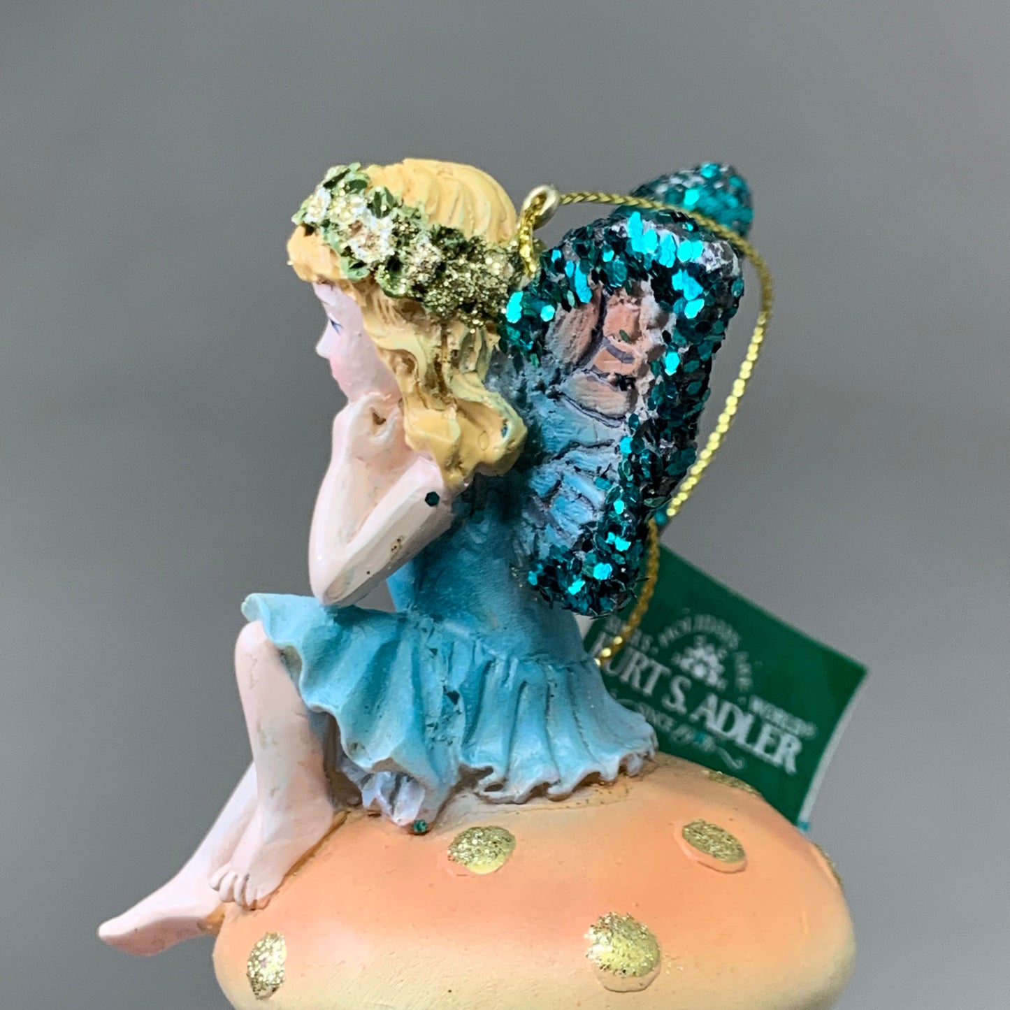 KURT S. ADLER (6 PACK) Fairy Blonde Sitting On Mushroom Christmas Ornament 4“ E0916