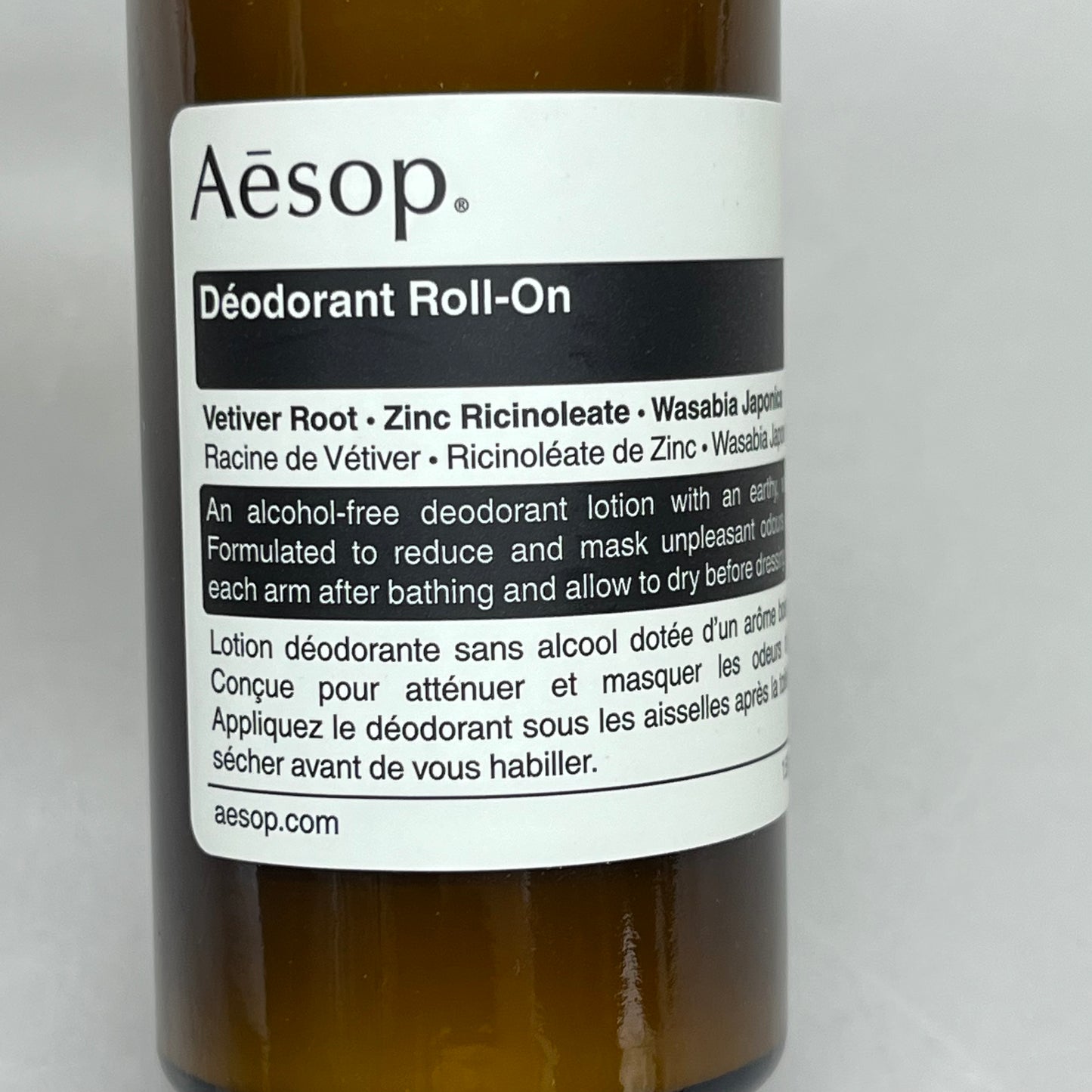 AESOP Deodorant Roll On Veltiver Root 1.6 fl oz 01N0922B BB-6 Months