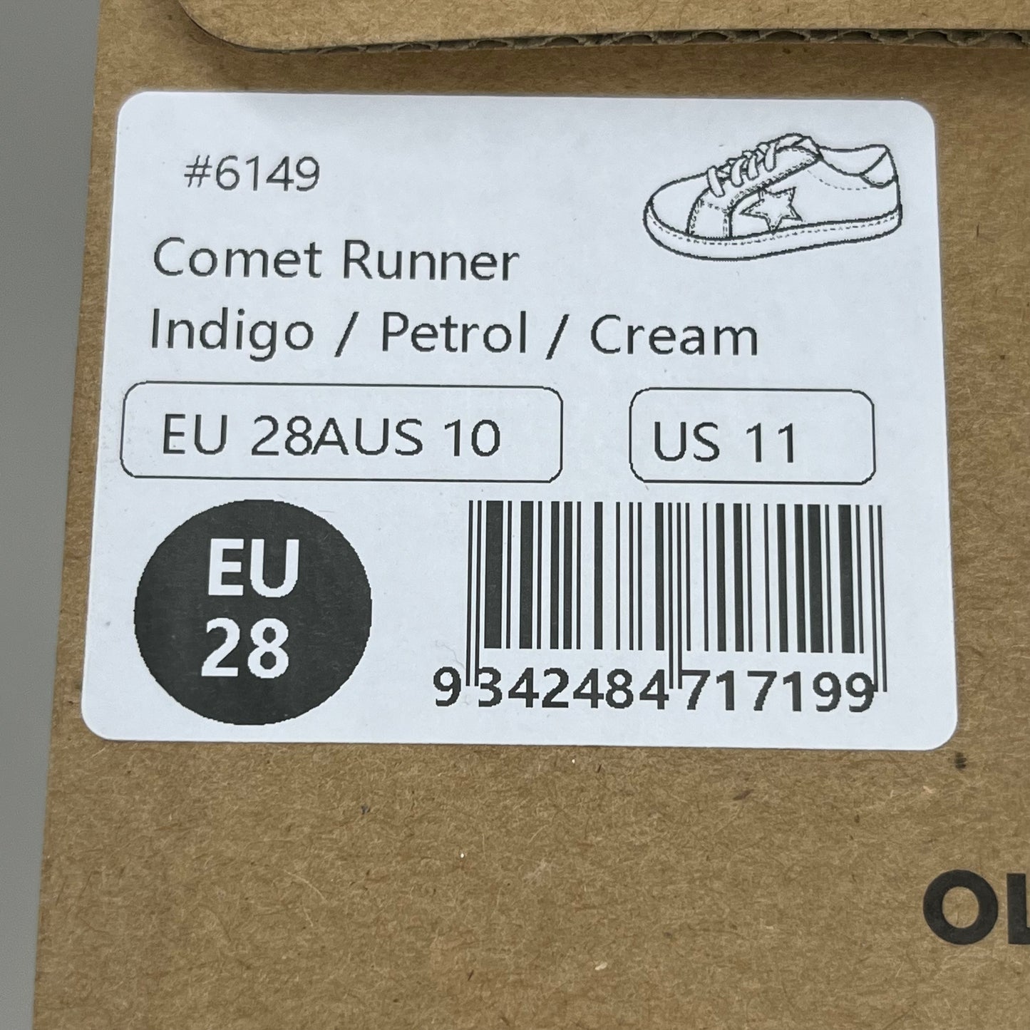 OLD SOLES Kids Comet Runner Sneakers Sz 28 US 11 Indigo/Petrol/Cream #6149