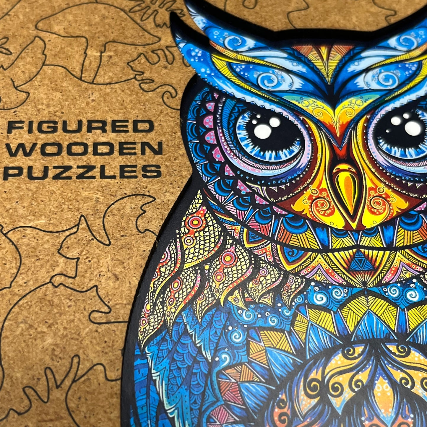 UNIDRAGON Charming Owl Complete Wooden Jigsaw Puzzle Medium 187 Pieces (New)