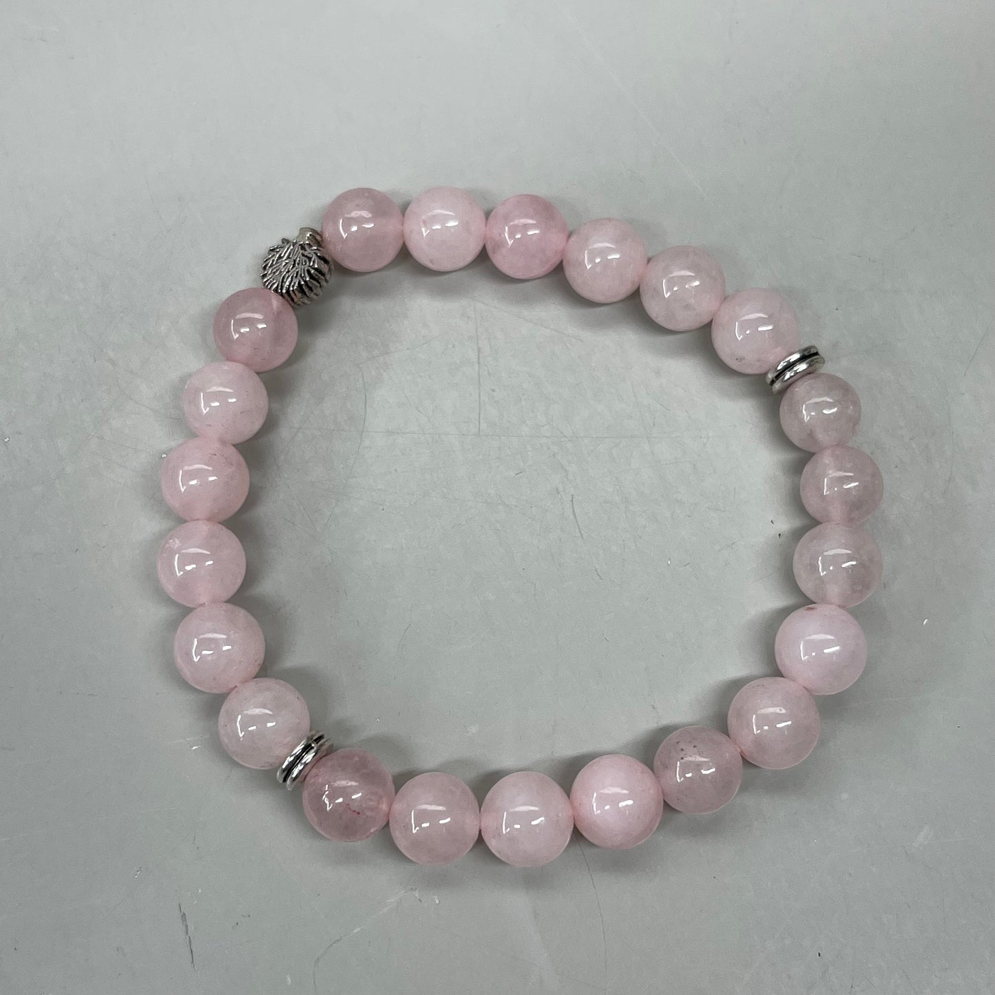 BEST WHOLESALE 6-PACK! Beaded Rose Quartz Crystal Bracelets 3" Silver Tree New