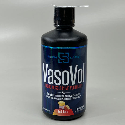 SIREN LABS VasoVol Liquid Muscle Pump Volumizer 32.5 FL oz. 960ML Exp: 07/24 (New)