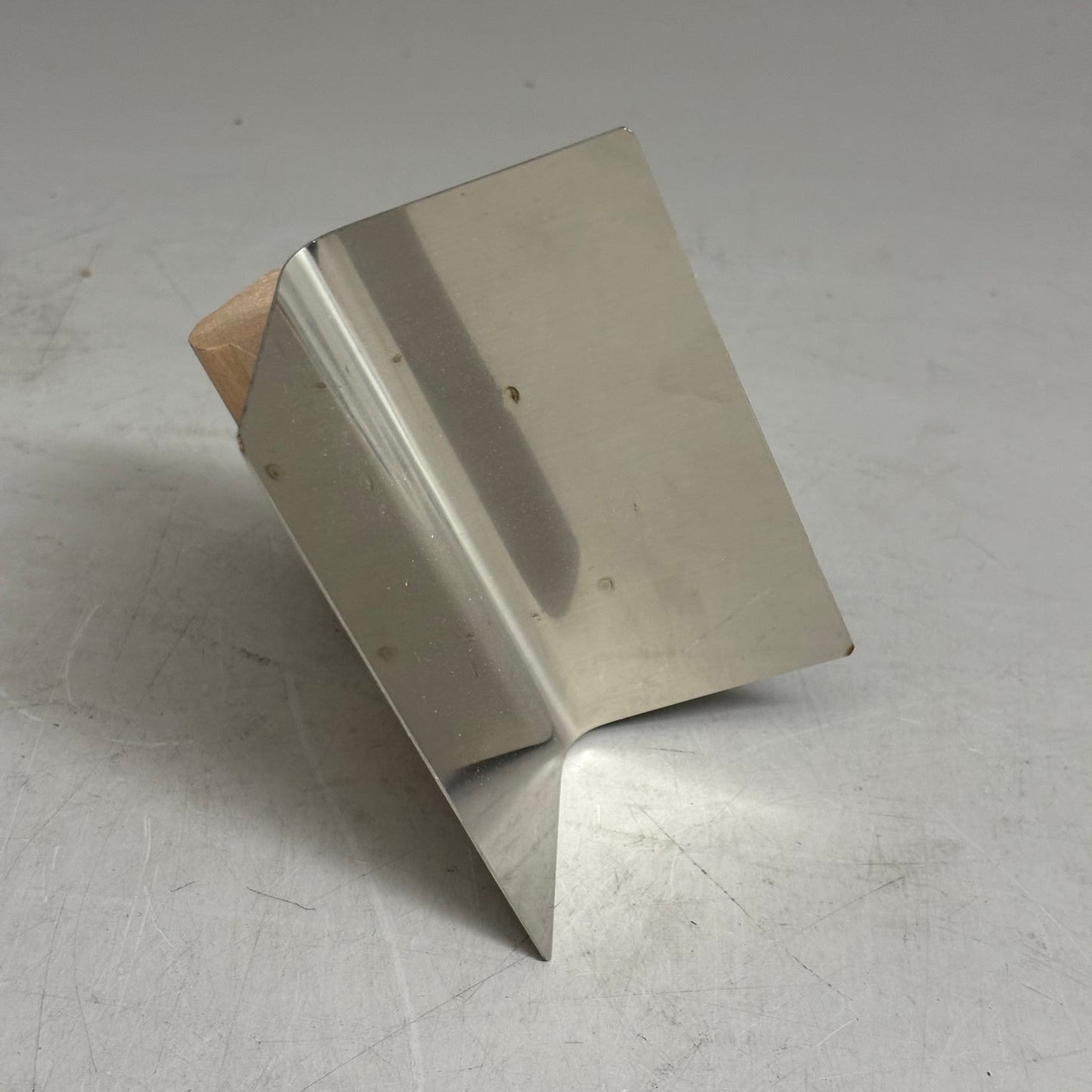 KRAFT TOOL CO Stainless Steel Outside Corner Tool with Wood Handle 4" x 2" 1/4"R