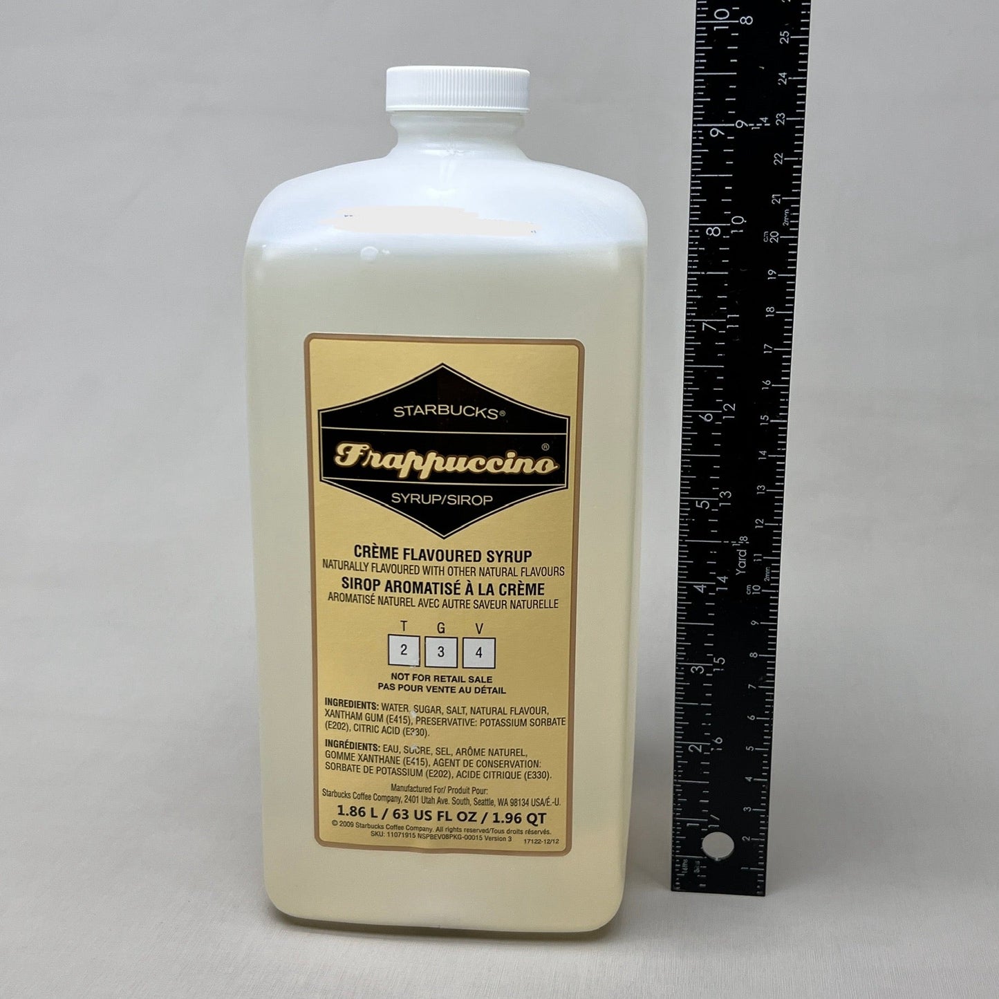 ZA@ STARBUCKS (4 PACK) Frappuccino Creme Flavored Syrup (1.86 L/bottle) BB 01/26