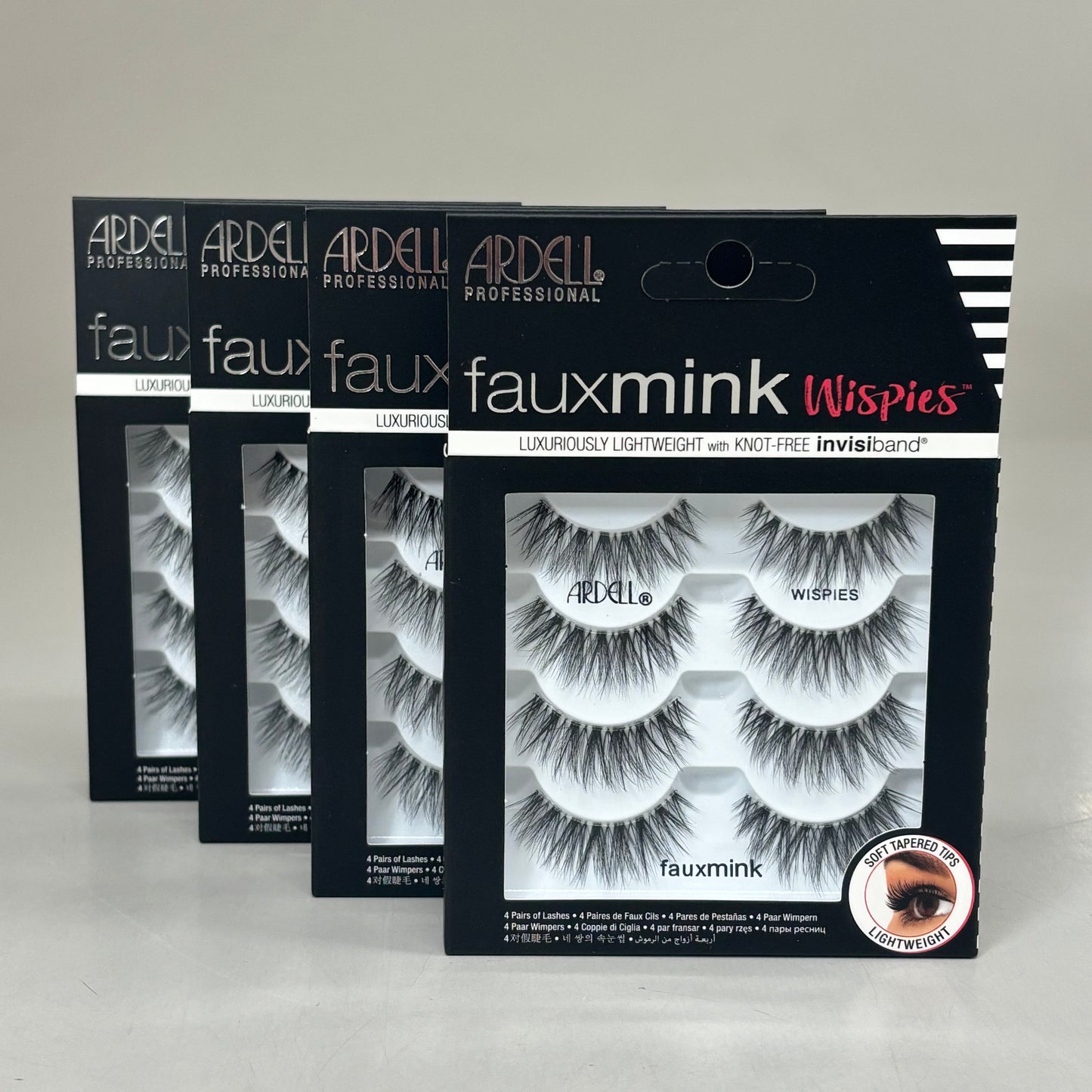 ARDELL (2 PACK, 4 PAIRS EACH) Fauxmink Wispies Lashes Lightweight Knot-Free