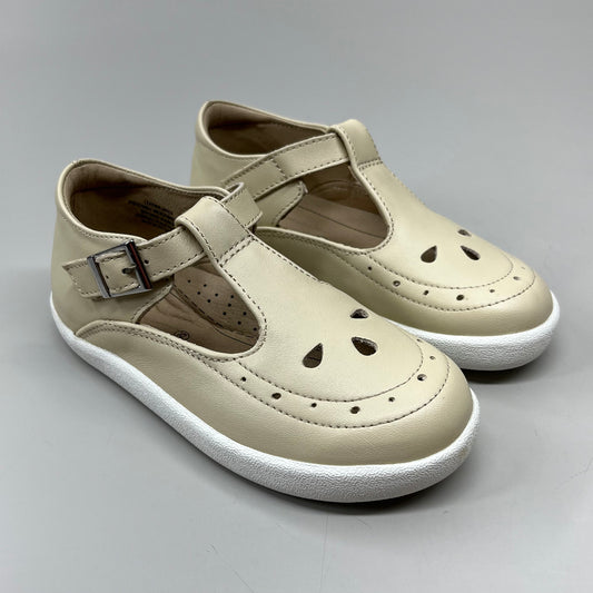 OLD SOLES Royal Adjustable T Strap Leather Shoe Kid's Sz 28 US 11 Cream #5011